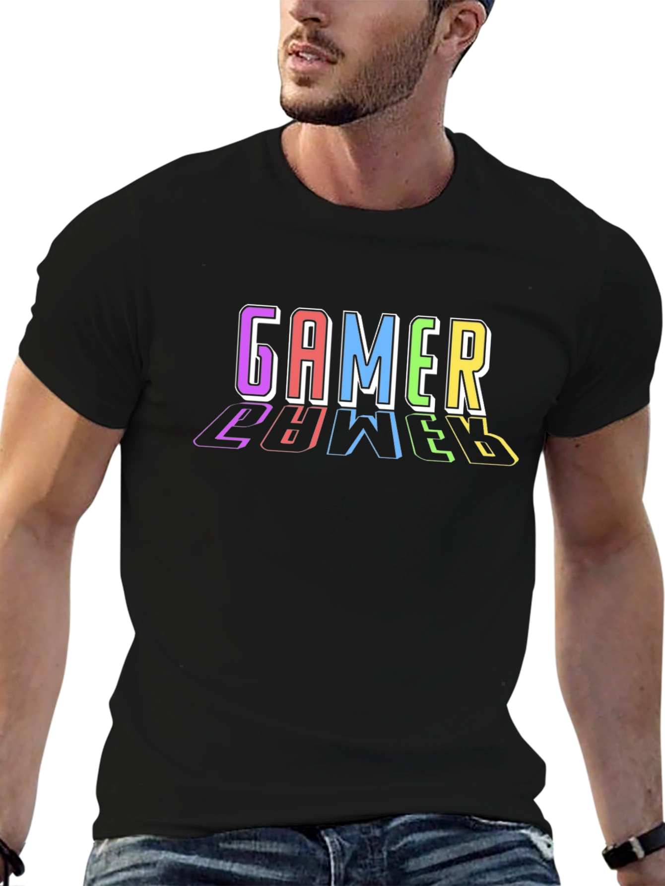 Black Gamer Level T-Shirt view 6