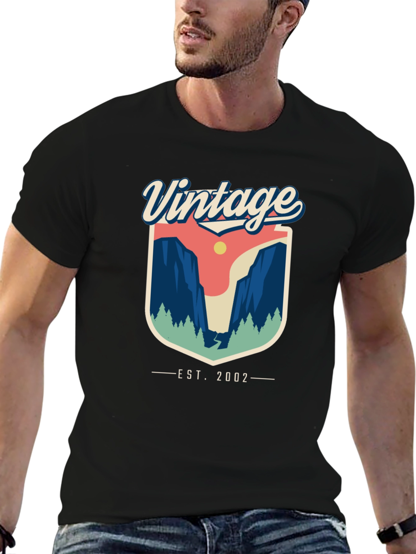 Black Vintage 2002 Graphic T-Shirt view 6