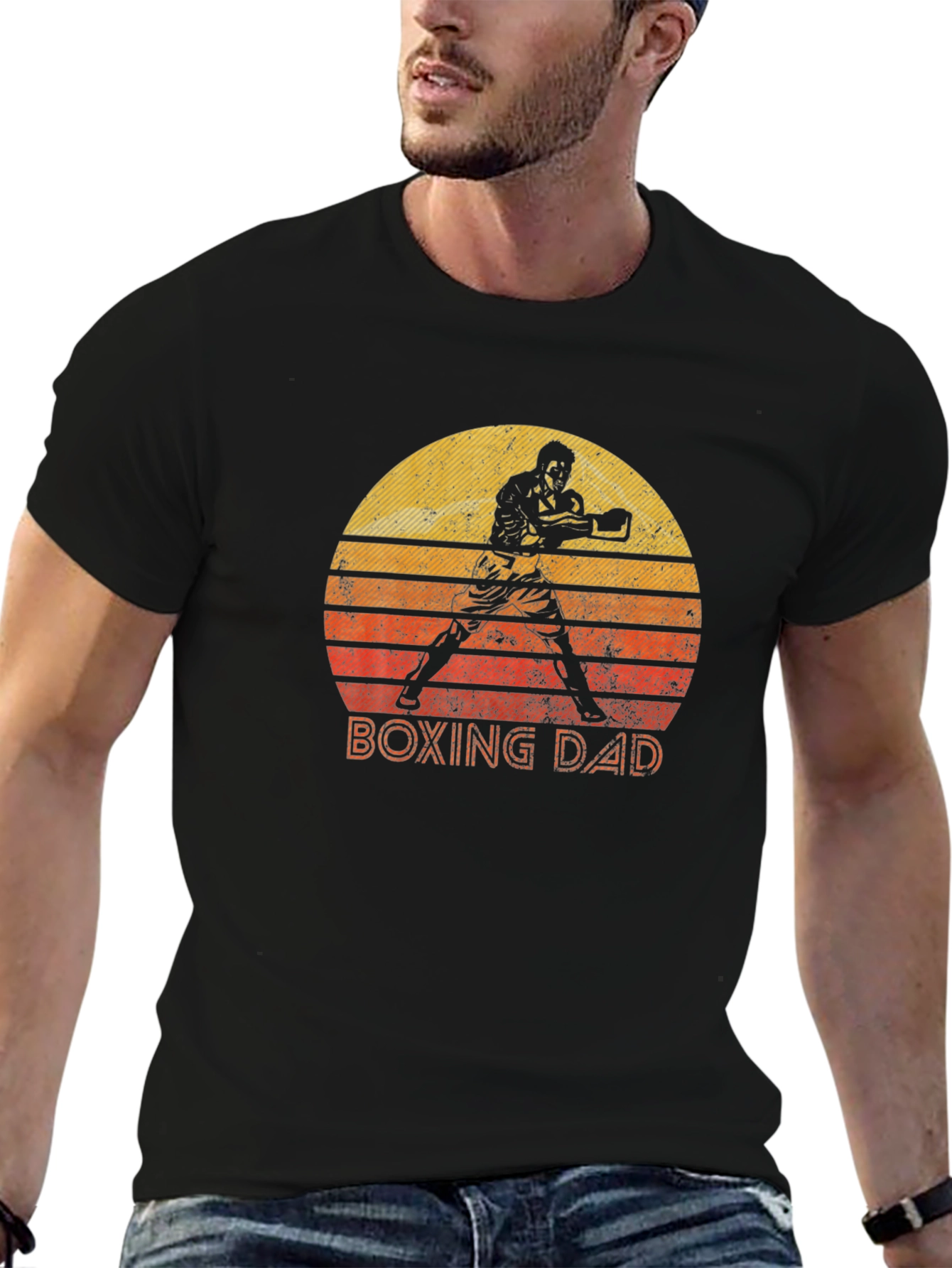 Black Boxing Dad T-Shirt view 6