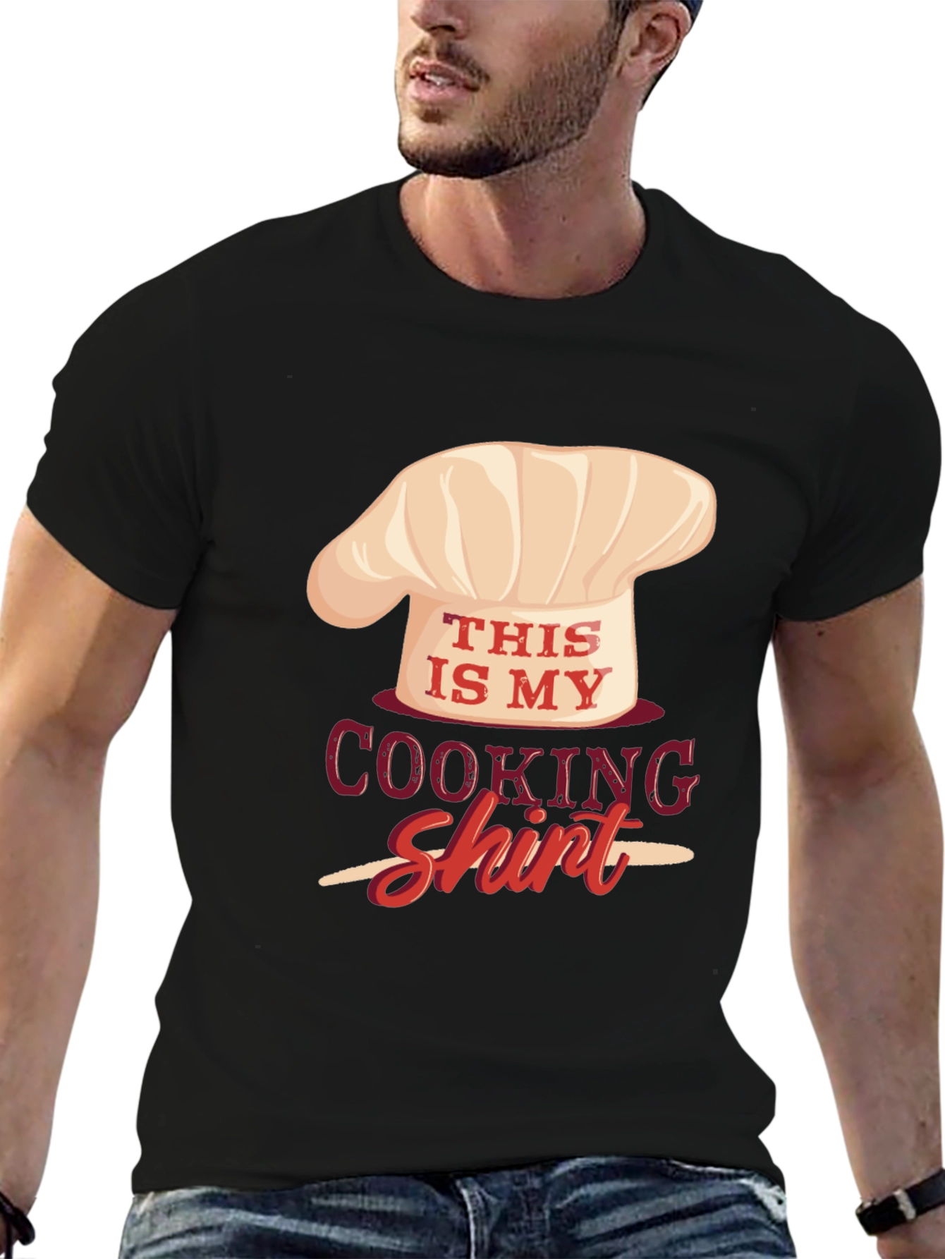 Black This Is My Cooking Shirt - Chef Hat Graphic Tee view 6