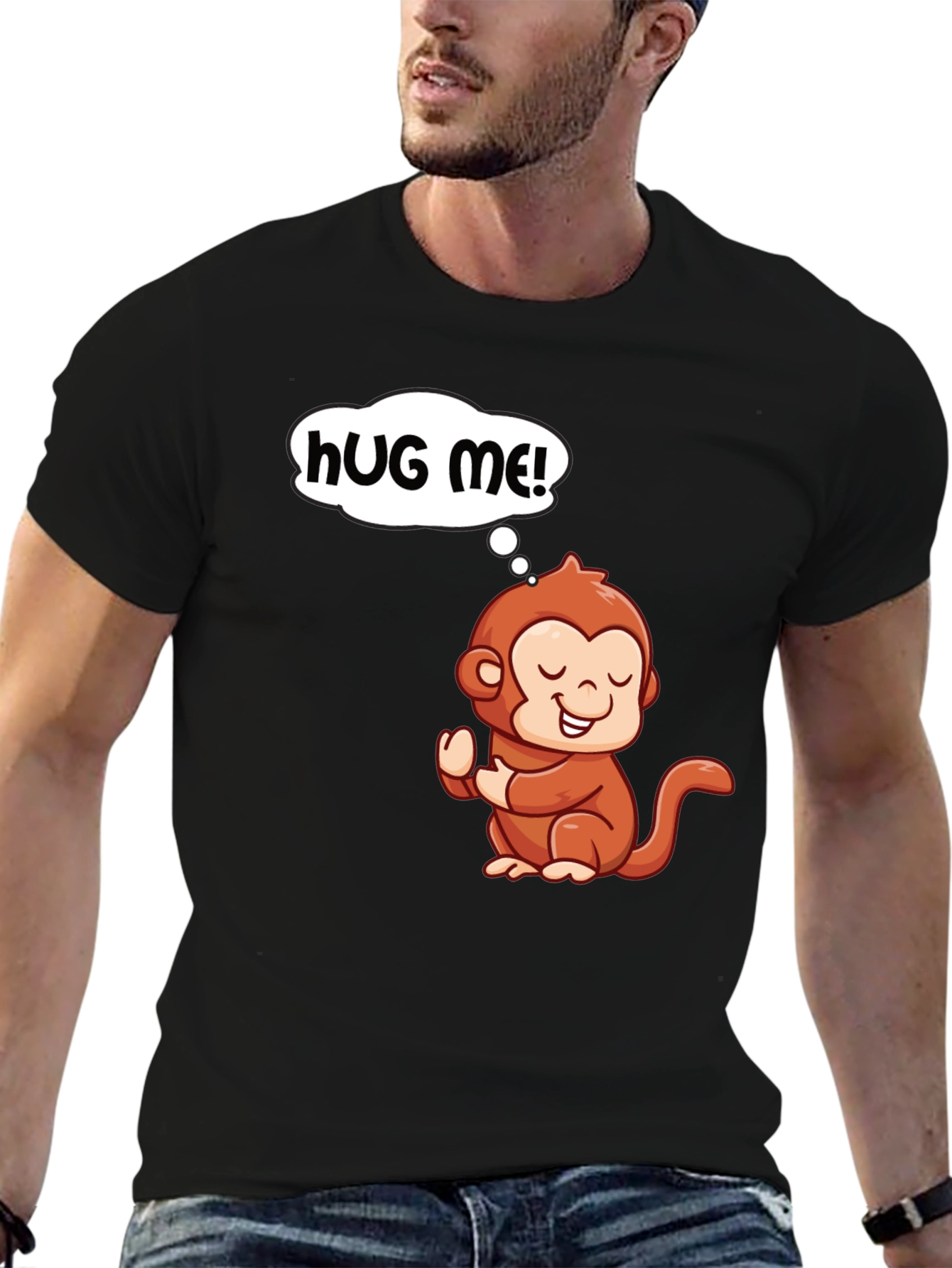 Cute Monkey Graphic T-Shirt - Hug Me! - 6