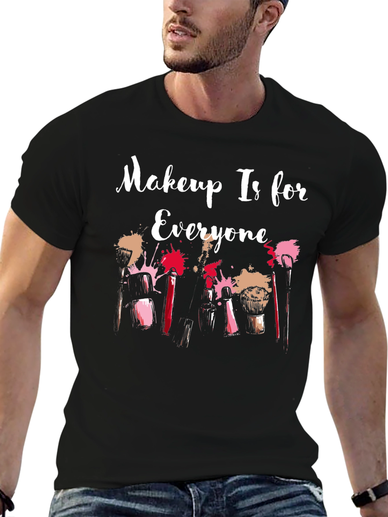 Makeup Is for Everyone T-Shirt, Cosmetic Brush Tee - 6