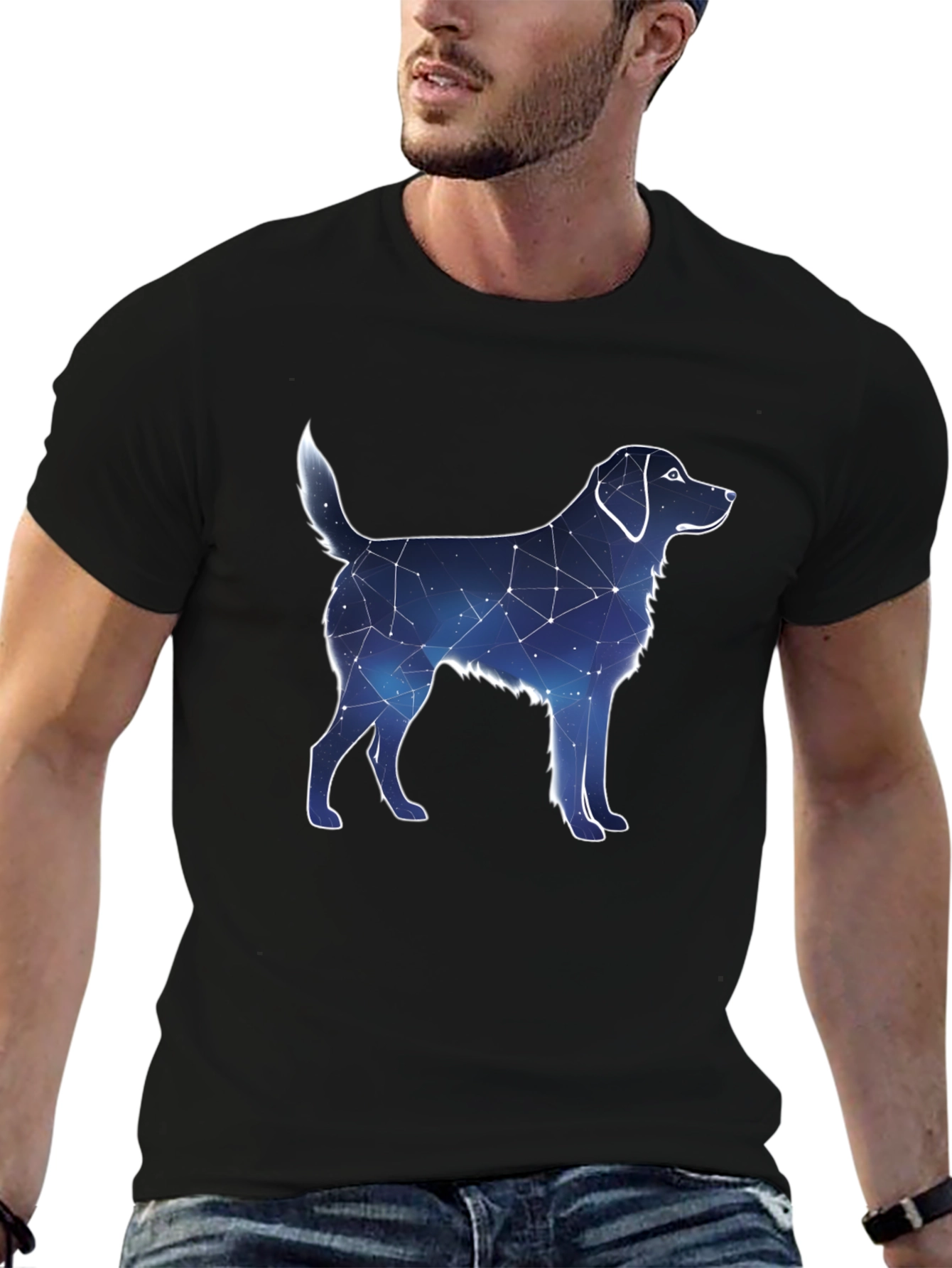 Black Constellation Dog Graphic Tee - Black view 6