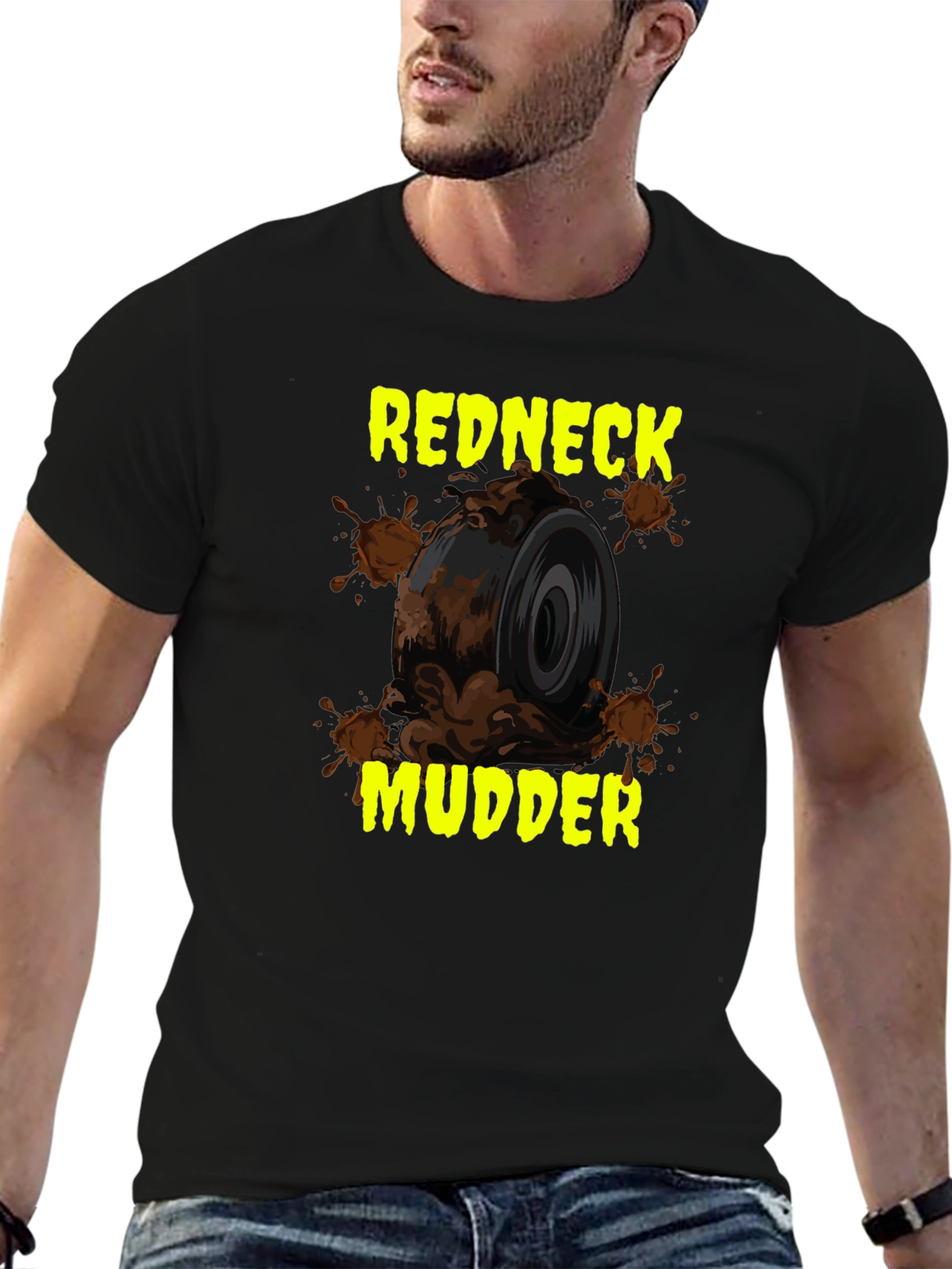 Black Redneck Mudder Graphic Tee view 6