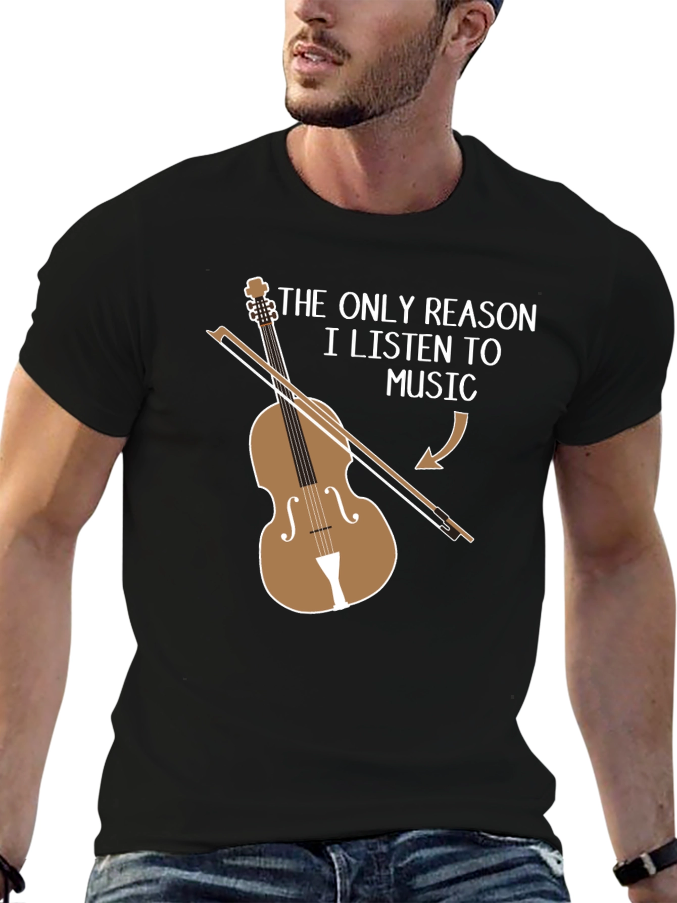 Black Musician's Humorous T-Shirt: Violinist's Reason to Listen view 6