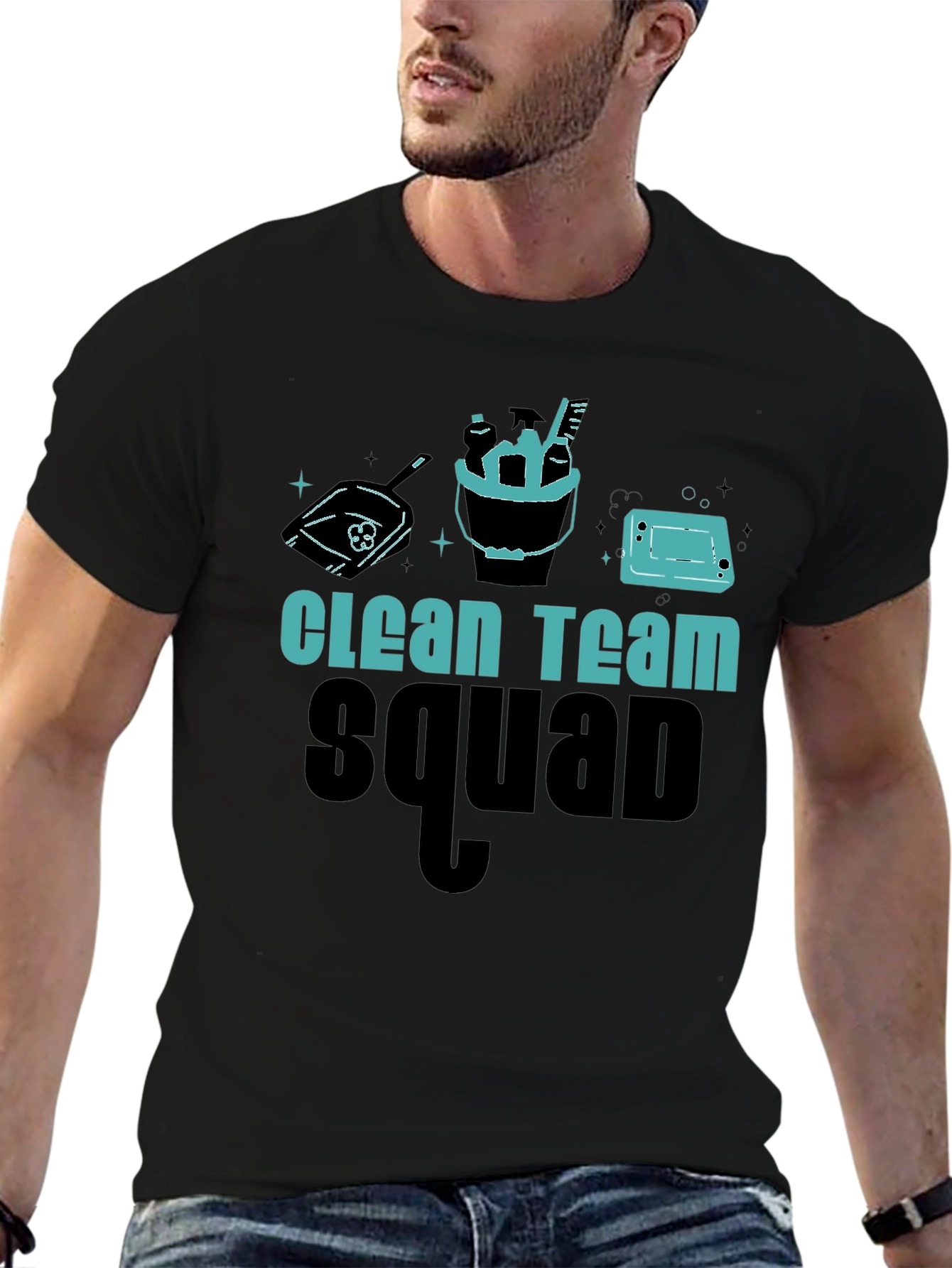 Clean Team Squad Black T-Shirt - 6