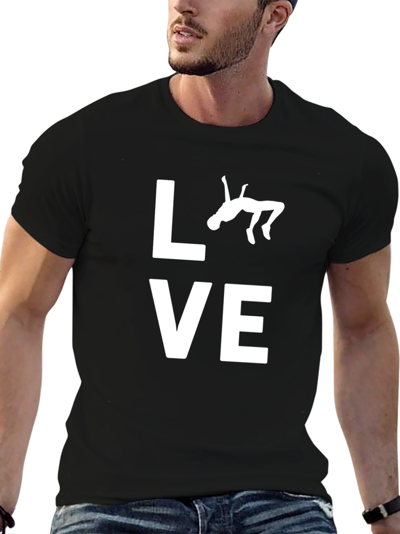 Black Love Gymnastics T-Shirt - Black Cotton Tee view 6