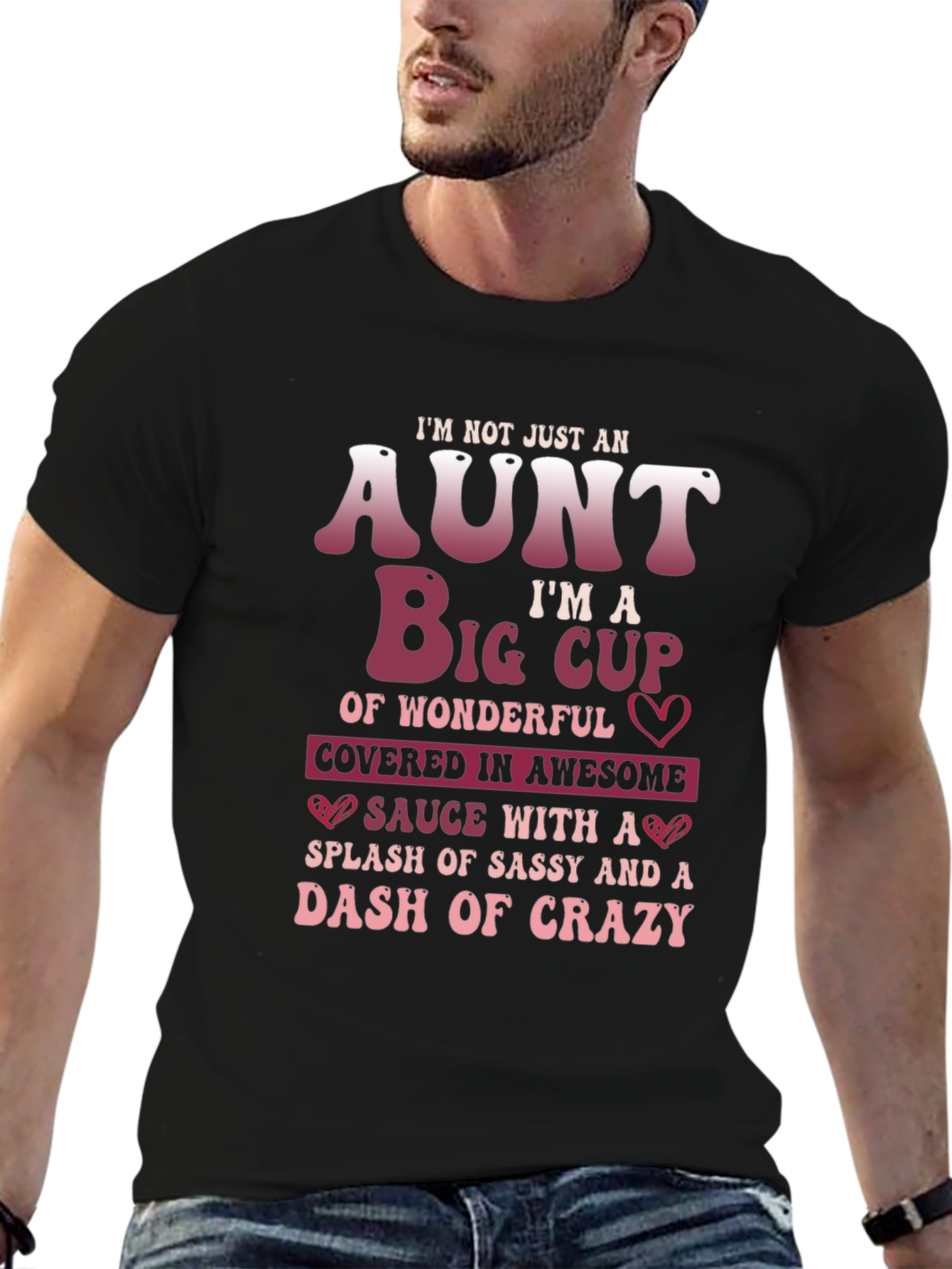 Black I'm Not Just An Aunt Funny T-Shirt view 6