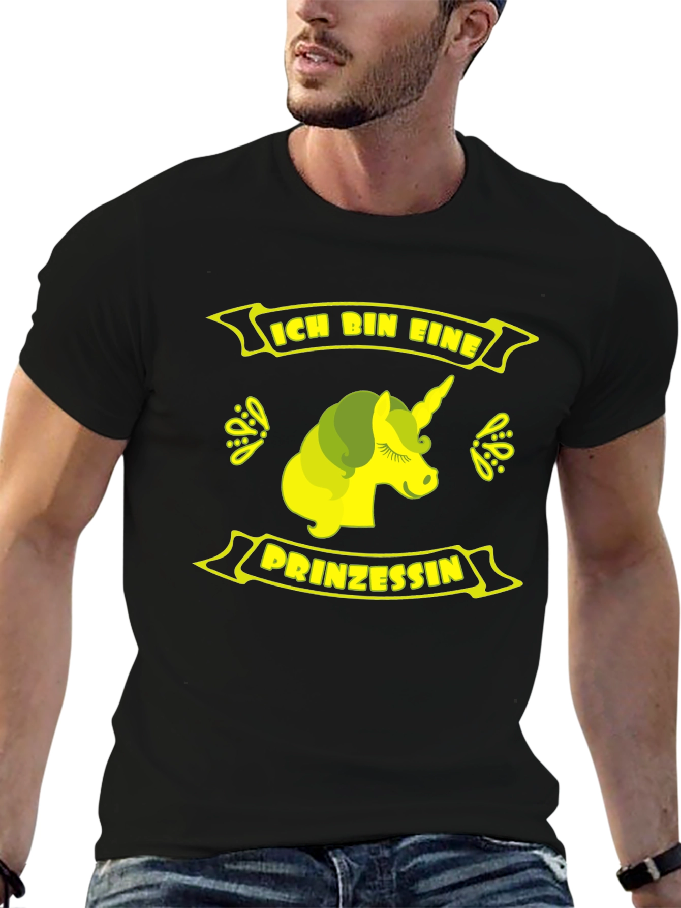Black Ich Bin Eine Prinzessin Unicorn T-Shirt view 6