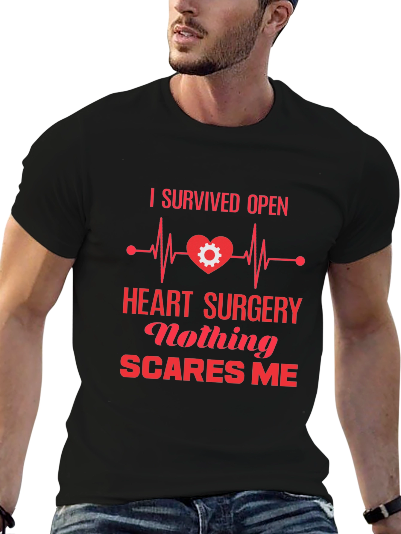 Black Heart Surgery Survivor Graphic Tee view 6