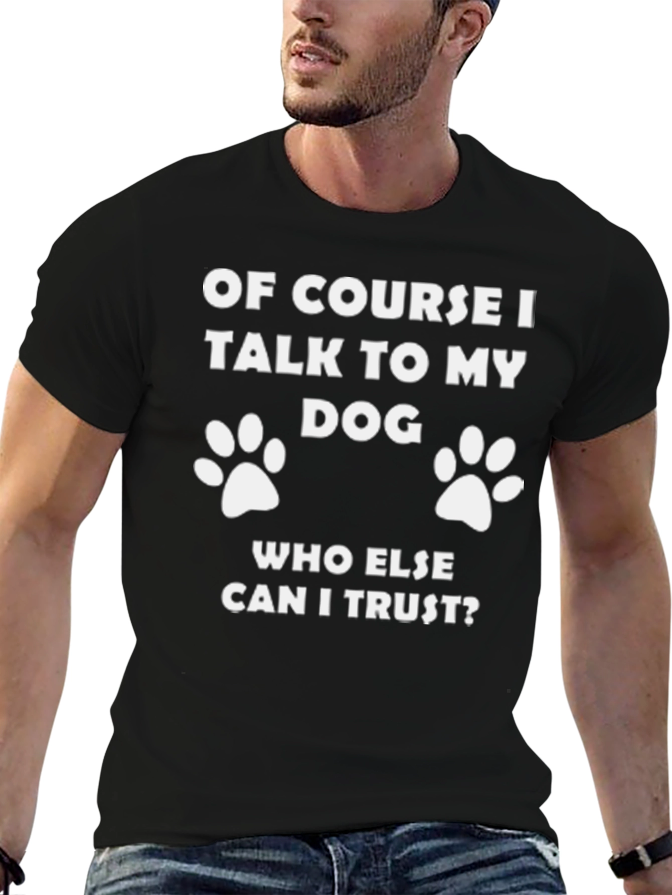 Black Talk To My Dog T-Shirt view 6