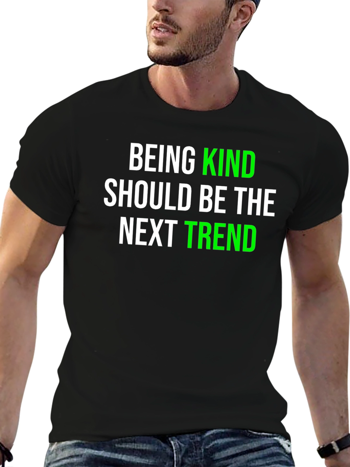 Black Kindness Trend Graphic Tee - Black view 6