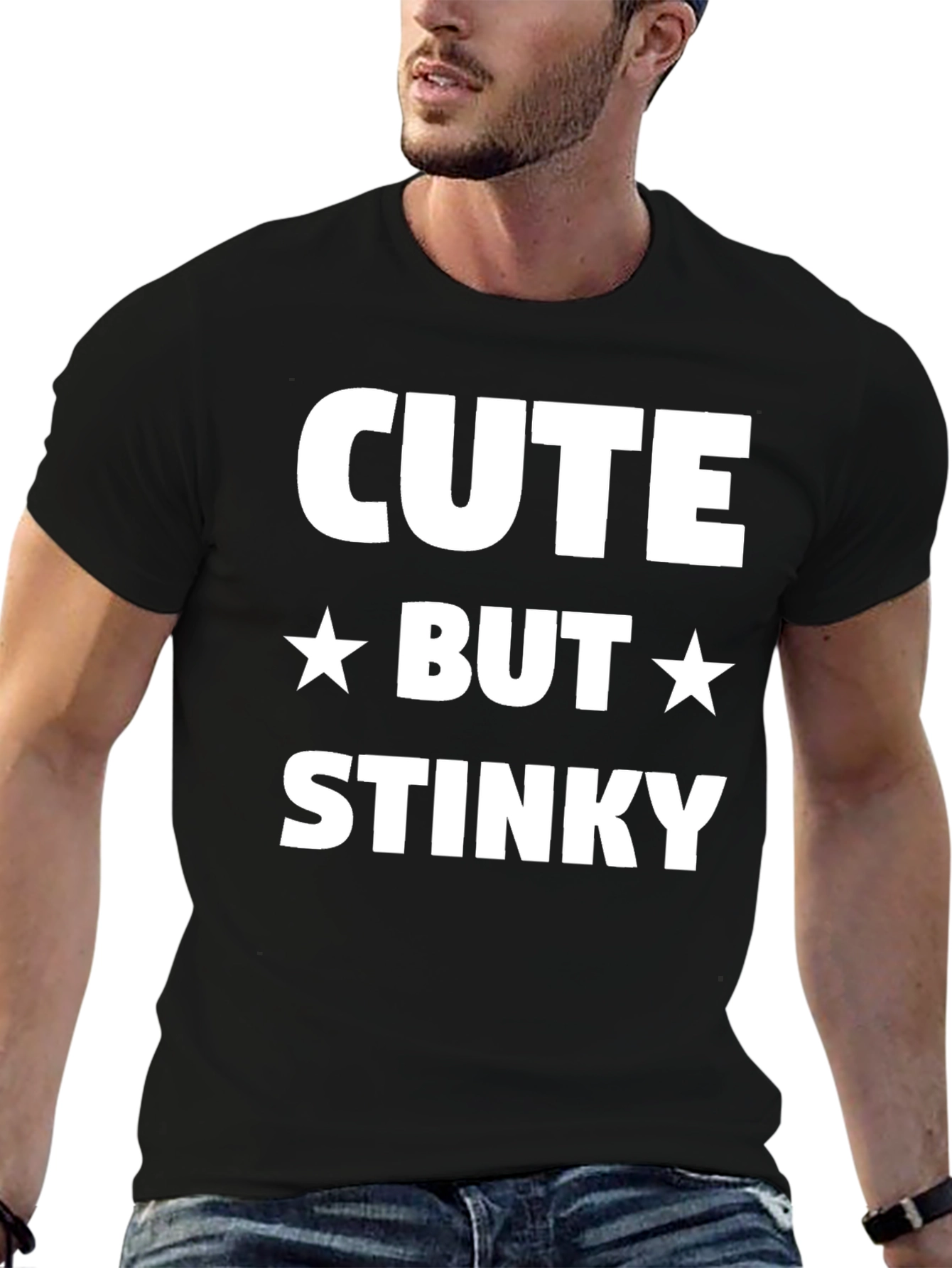 Black Cute But Stinky Graphic Tee view 6