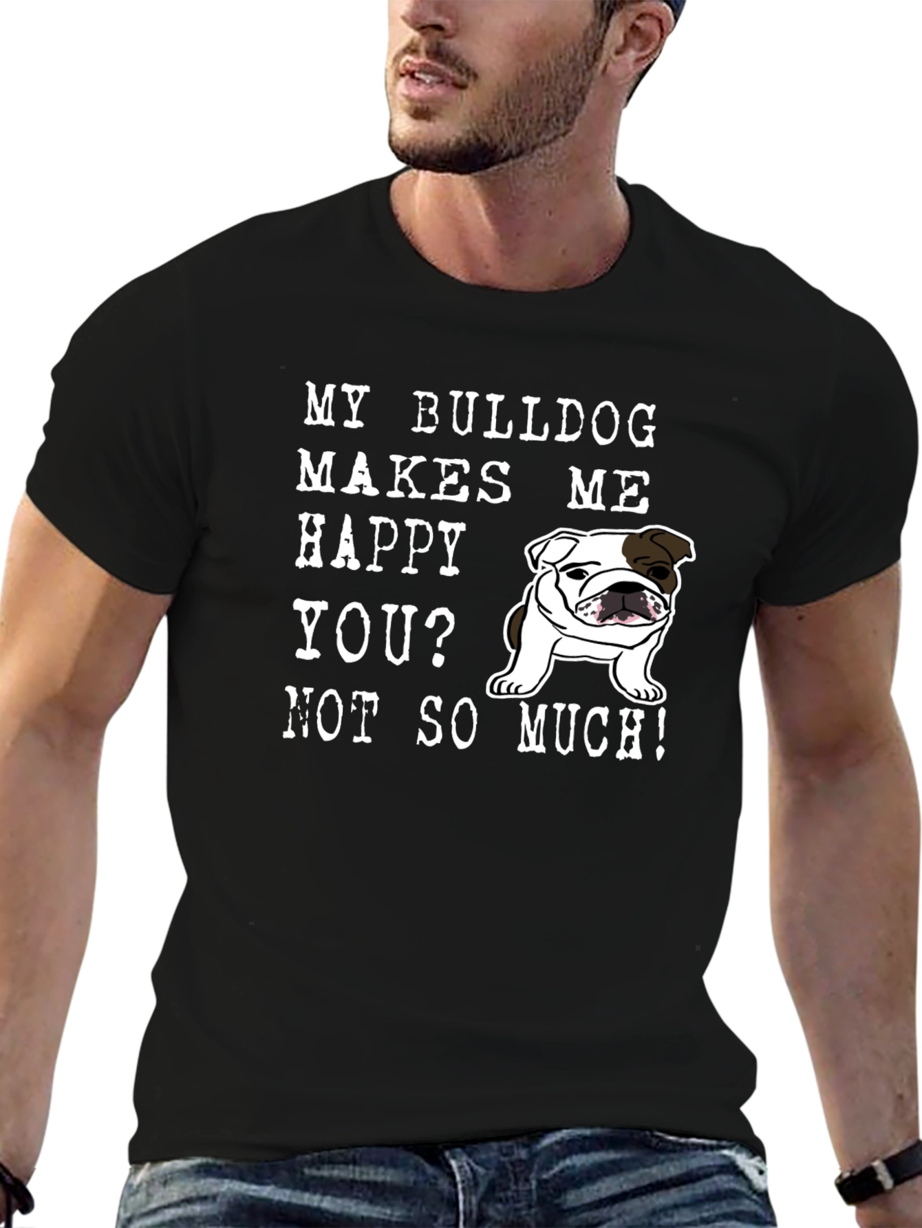 Black Bulldog Lover T-Shirt - Funny Graphic Tee for Dog Owners view 6