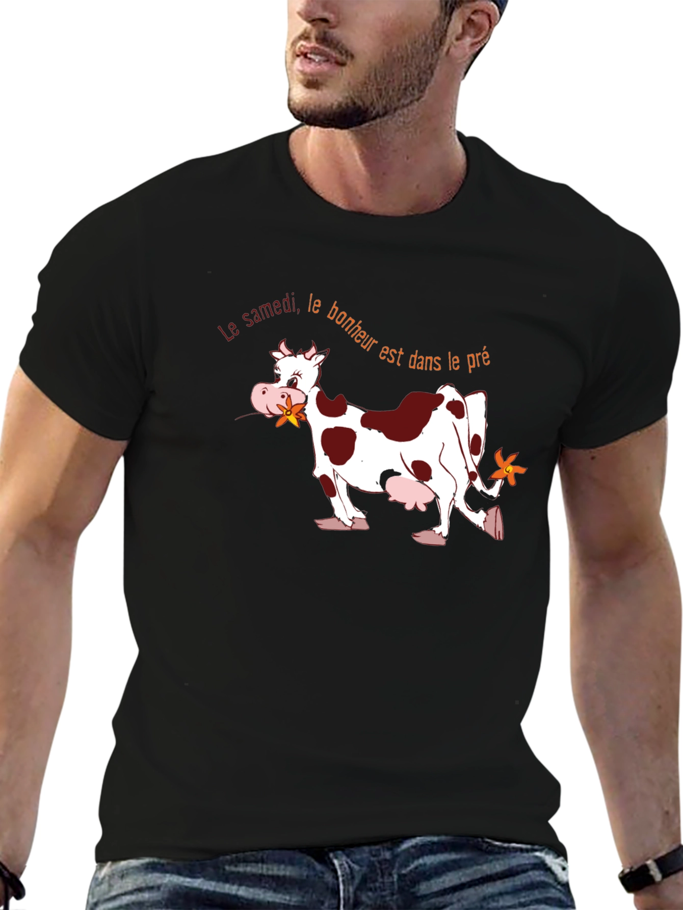 Black Funny Cow T-Shirt - Le Samedi Bonheur view 6