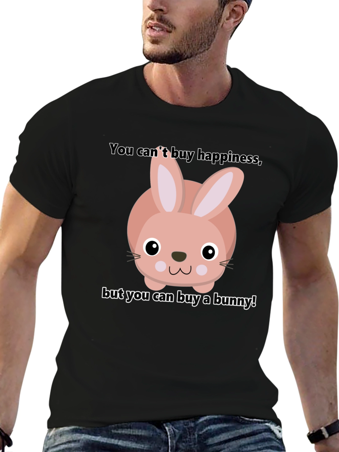 Black Funny Bunny T-Shirt - Buy Happiness view 6