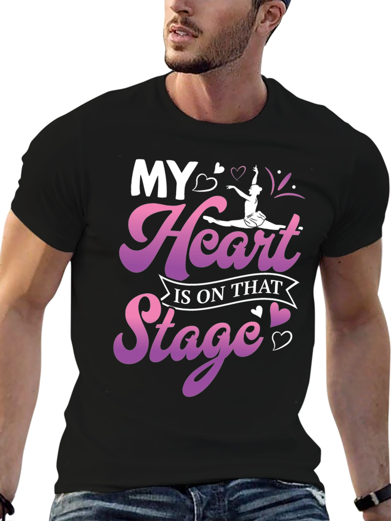 Black My Heart Is On That Stage T-Shirt view 6