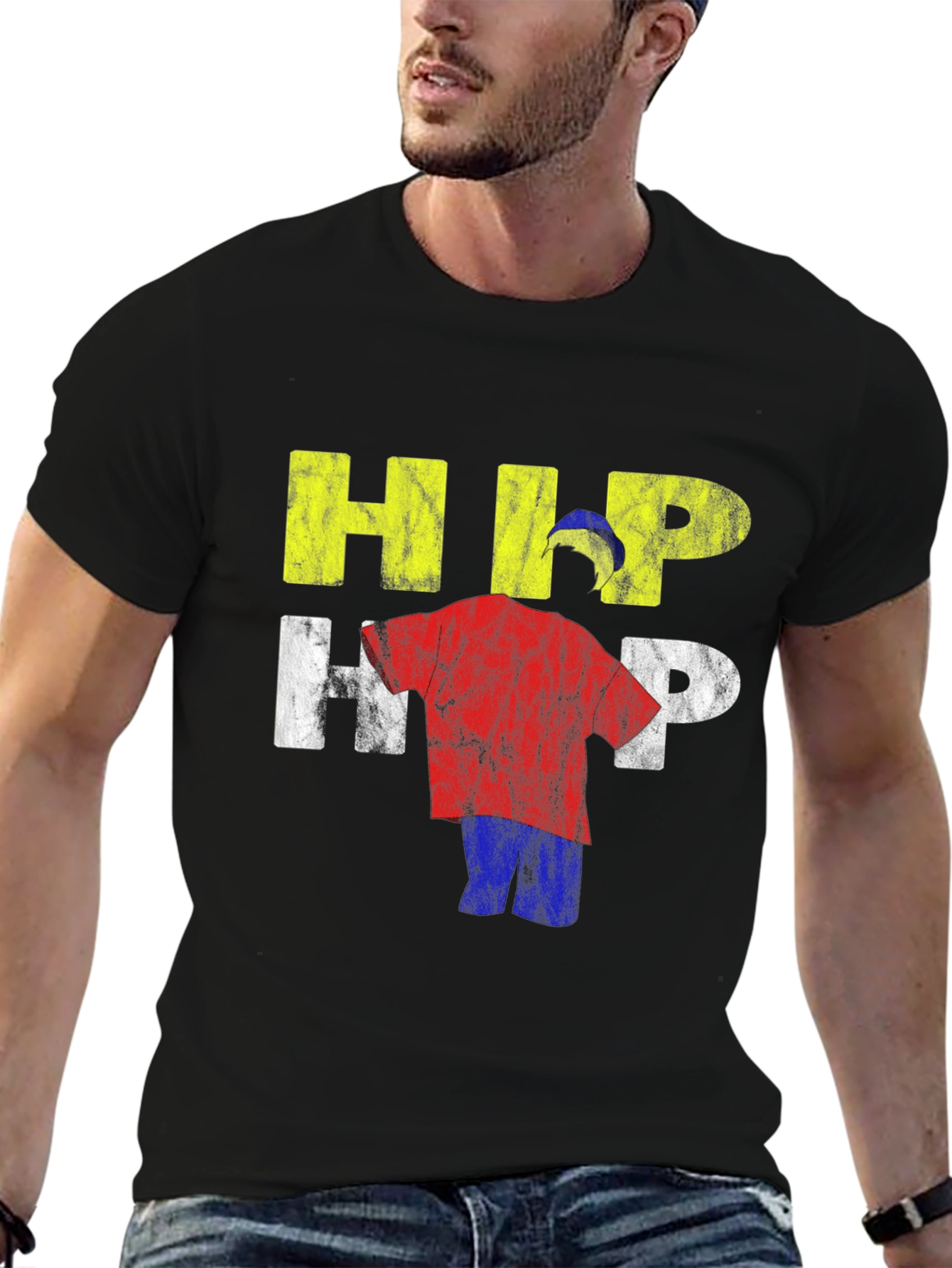 Black Hip Hop Graphic T-Shirt view 6