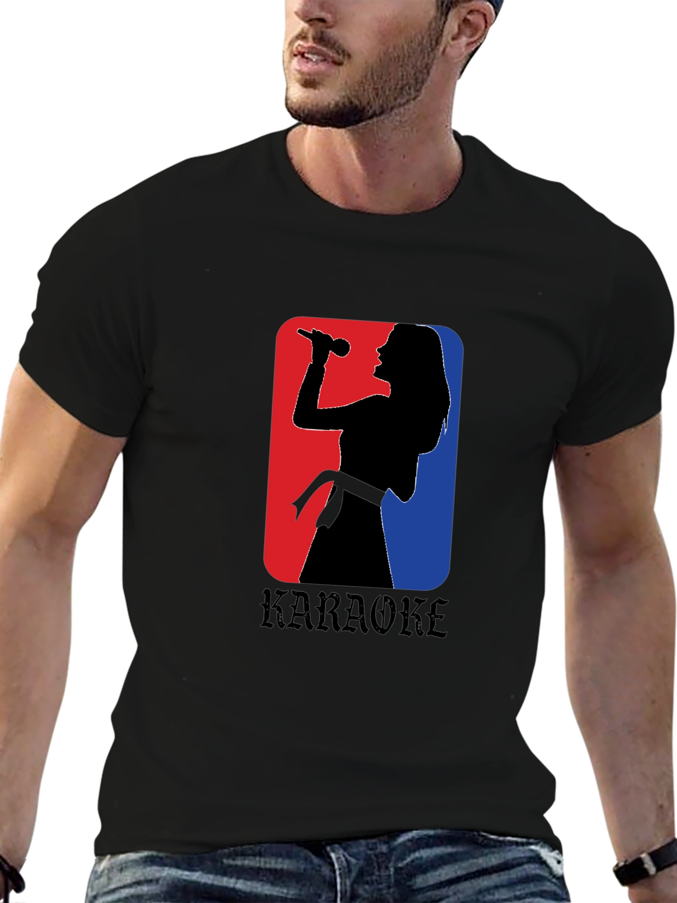 Black Karaoke Singer Graphic T-Shirt - Black view 6