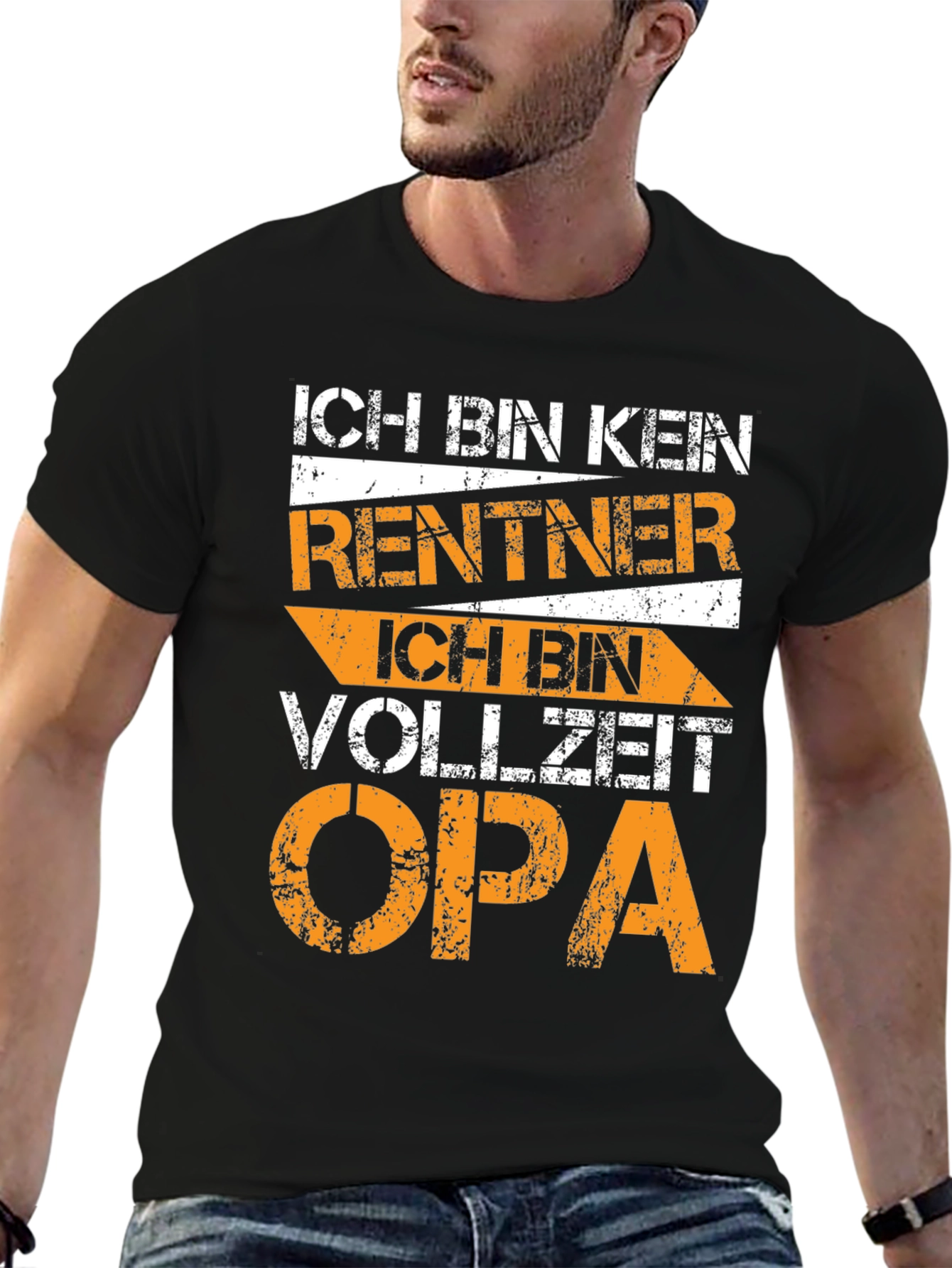 Black Funny German Grandpa T-Shirt - Full-Time Opa view 6
