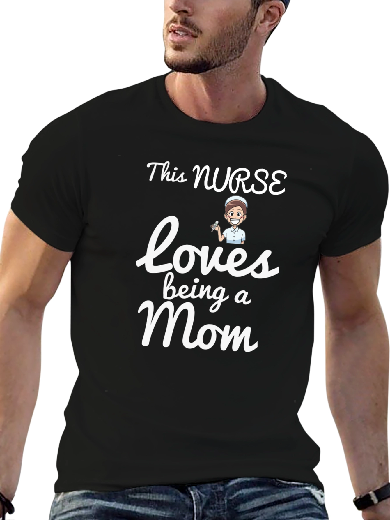 This Nurse Loves Being a Mom - Graphic T-Shirt - 6