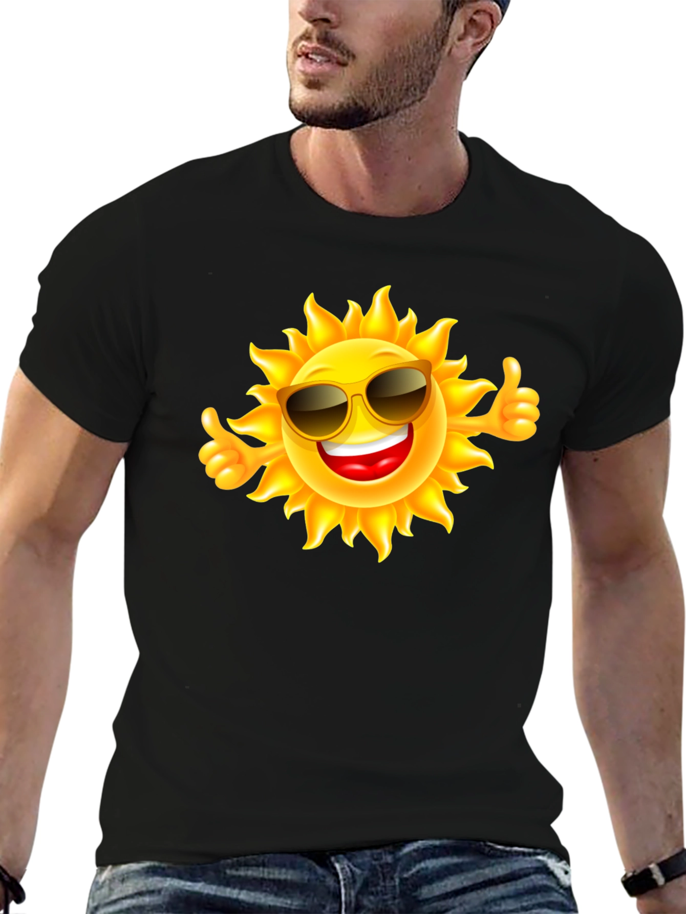Black Sunny Vibes Black T-Shirt view 6