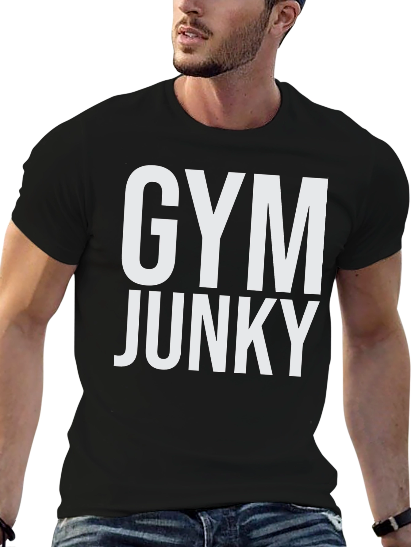 Black Gym Junky Graphic Tee - Black view 6