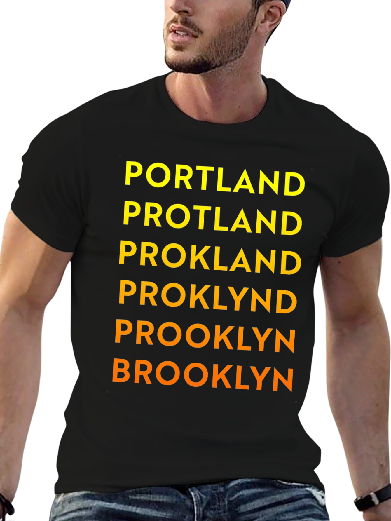 Black Funny Wordplay Graphic Tee - Portland, Brooklyn view 6