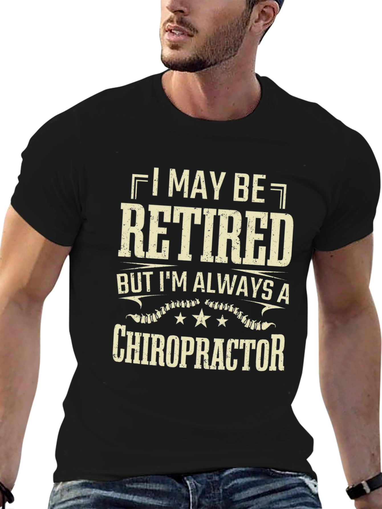 Black Retired Chiropractor T-Shirt - Always a Doctor! view 6
