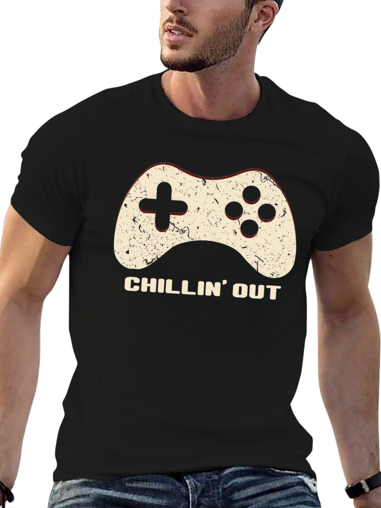 Black Chillin' Out Gaming T-Shirt view 6