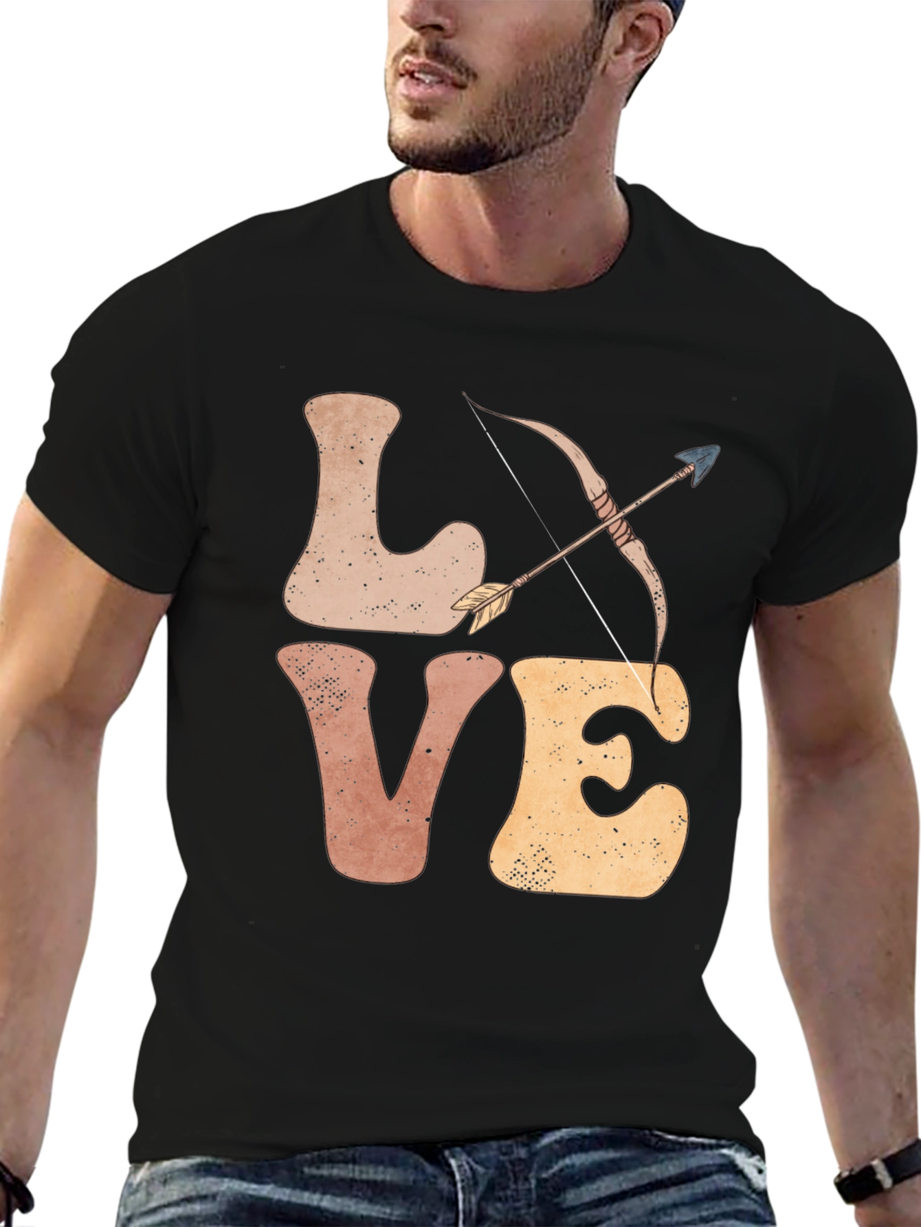Black Love Archery T-Shirt - Men's Graphic Tee view 6