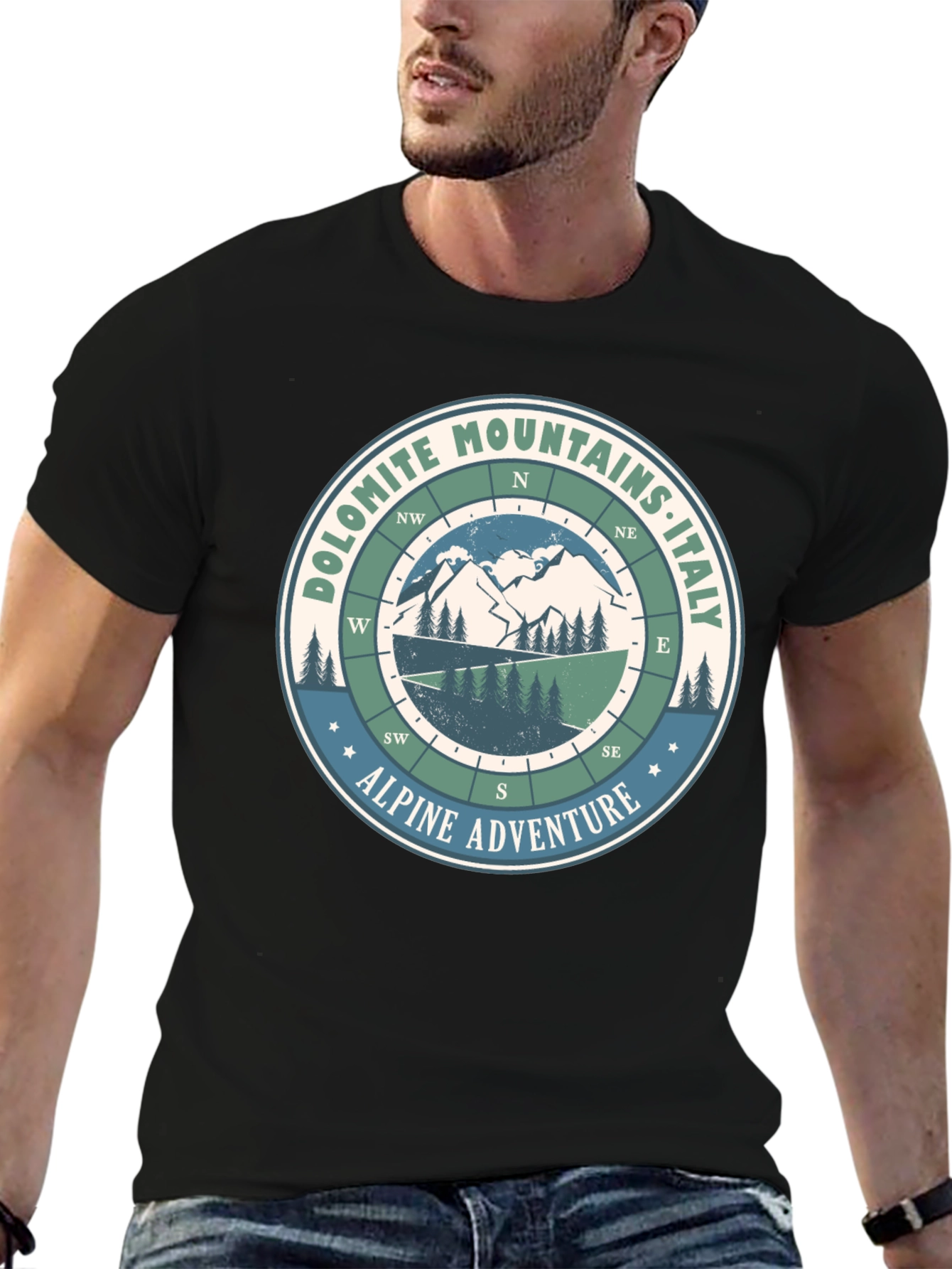Black Dolomite Mountains Italy Adventure T-Shirt view 6