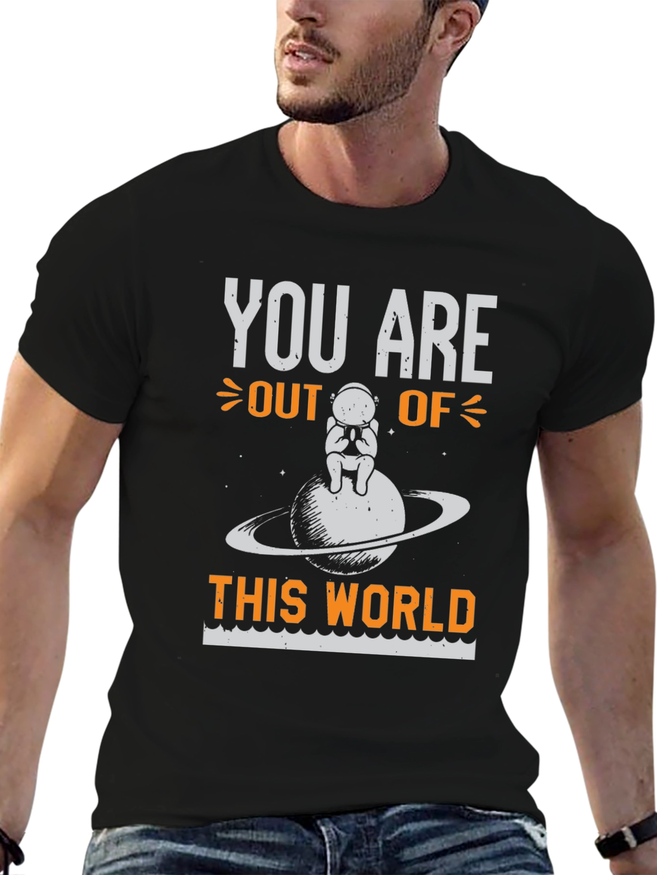 Black Out of This World Graphic Tee - Space Humor T-Shirt view 6