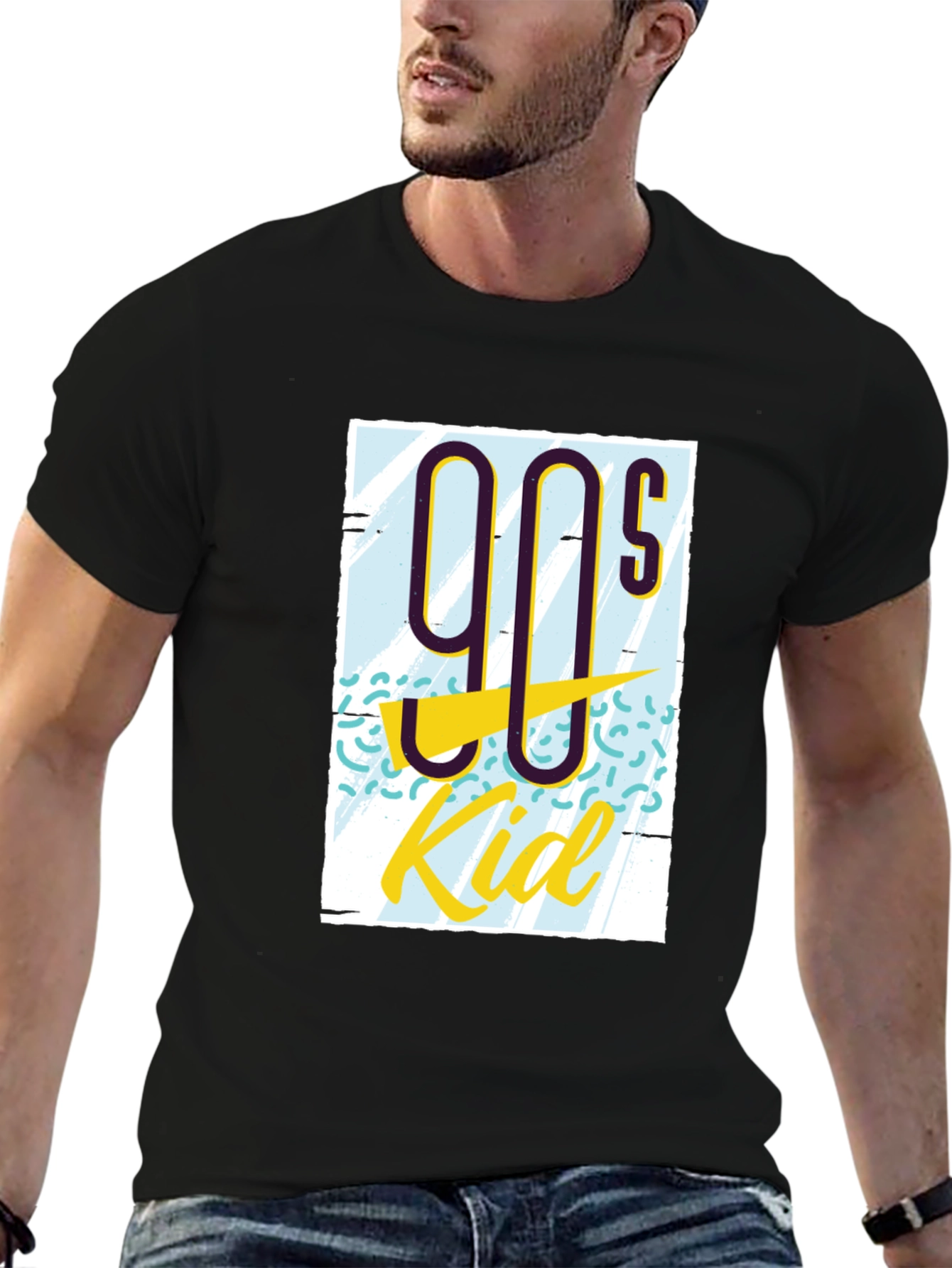 Black 90s Kid Graphic Tee - Retro Style view 6