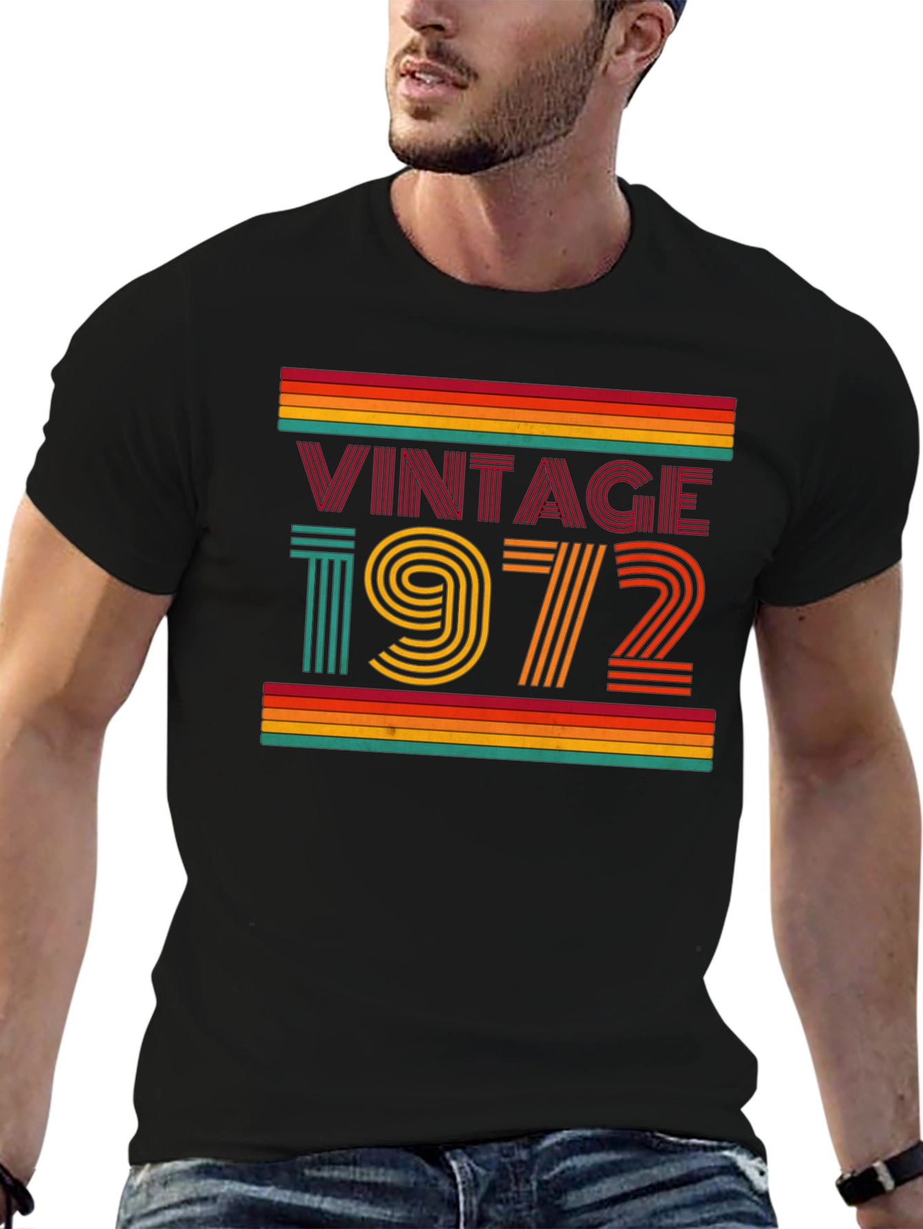 Black Vintage 1972 Graphic Tee - Retro Style view 6