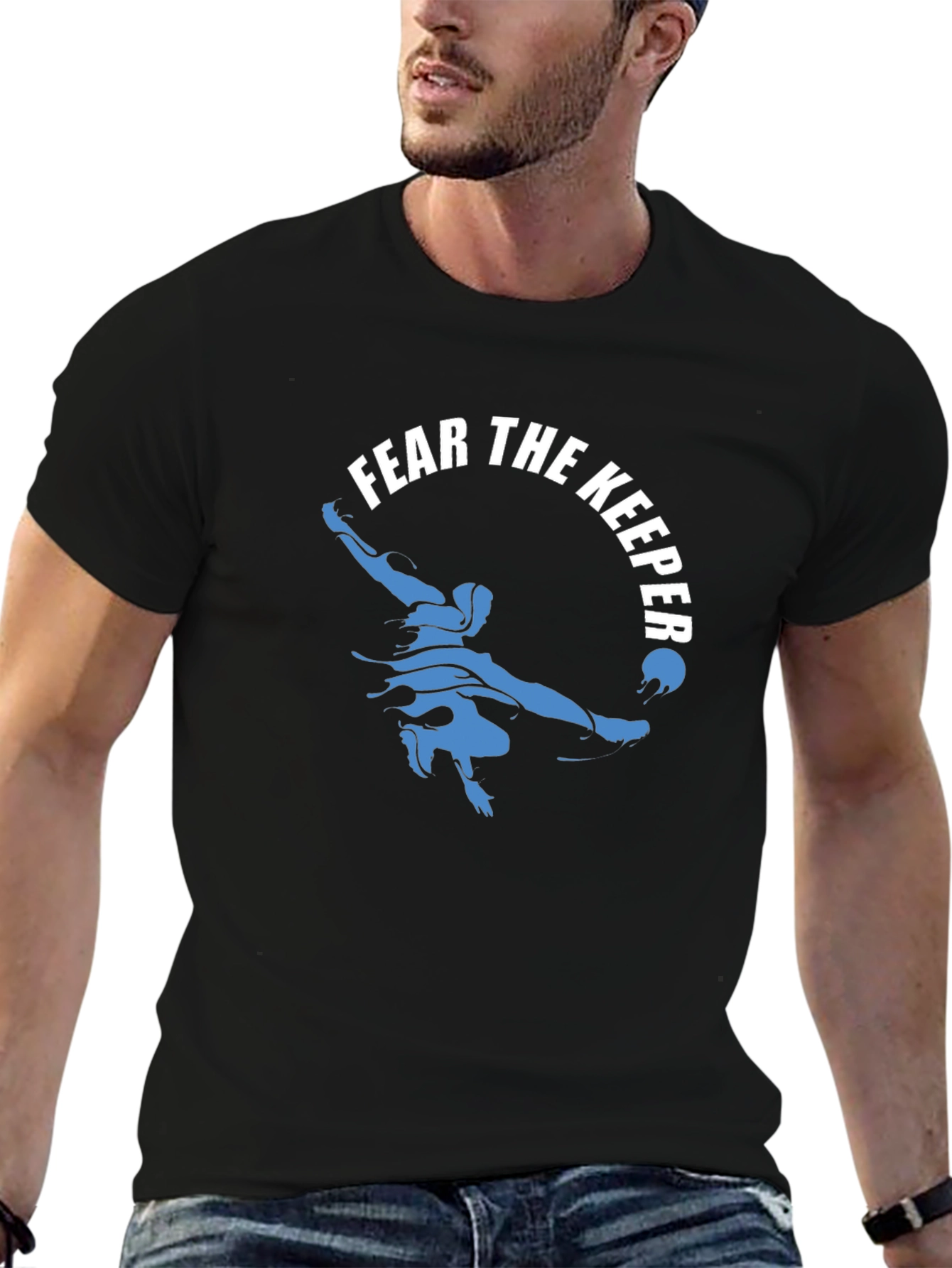 Black Fear The Keeper Goalie Graphic T-Shirt view 6