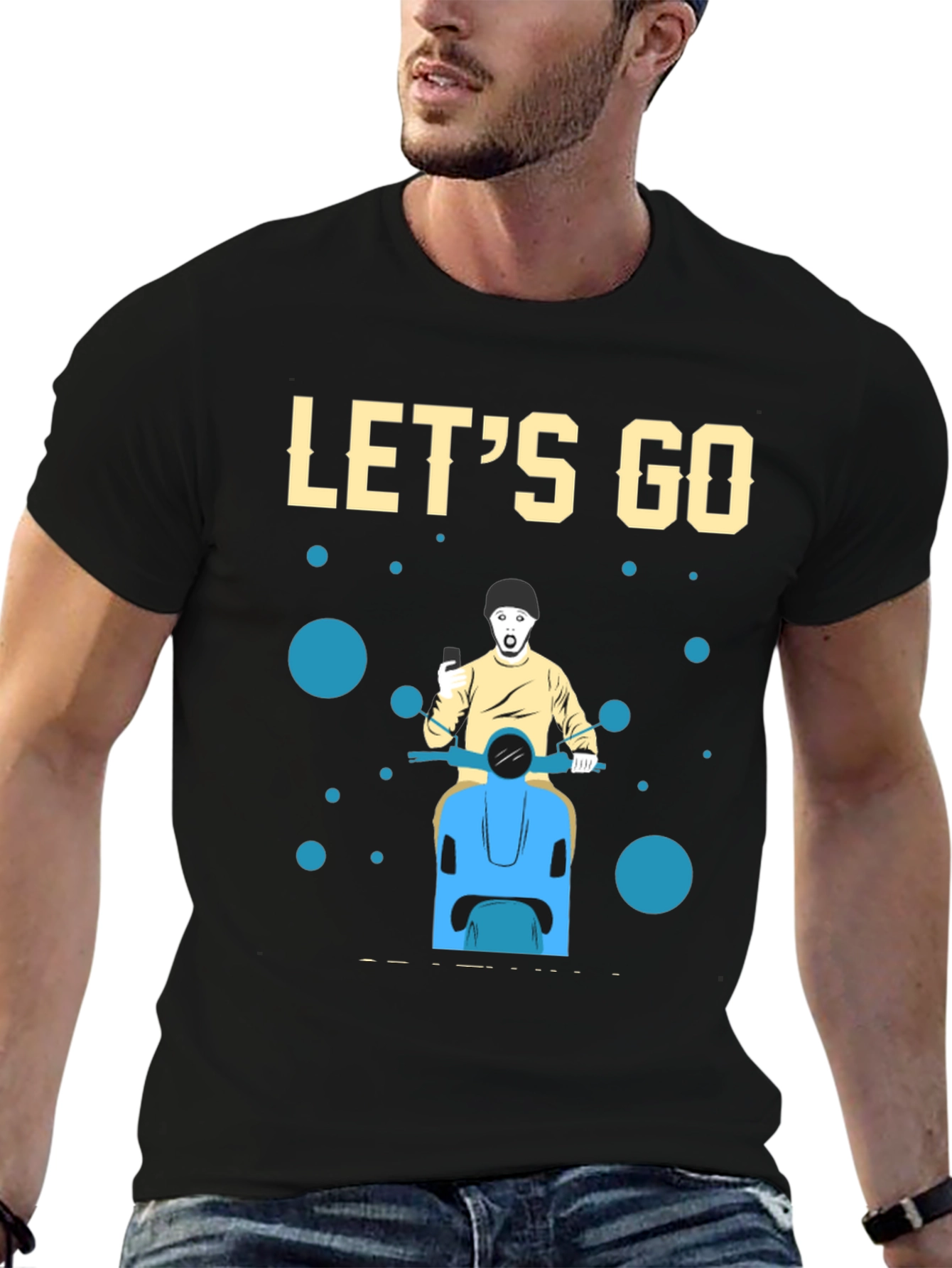 Black Let's Go Black Graphic T-Shirt view 6