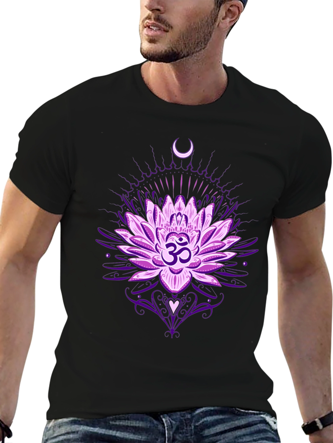 Black Lotus Om Graphic T-Shirt view 6