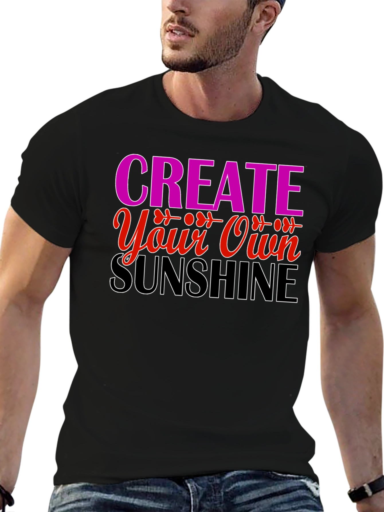 Black Create Your Own Sunshine Graphic Tee view 6