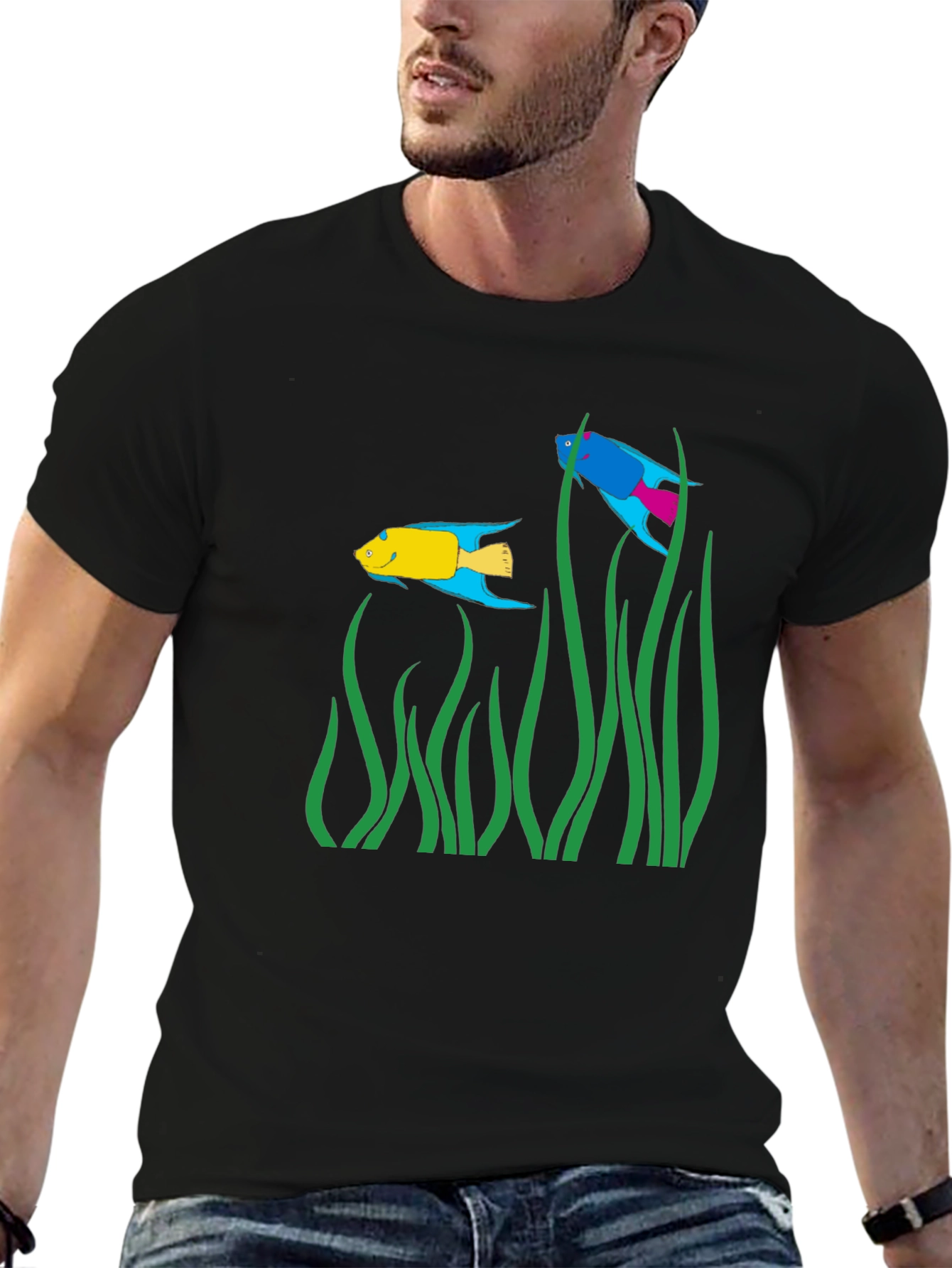 Black Fish Tank Graphic T-Shirt view 6