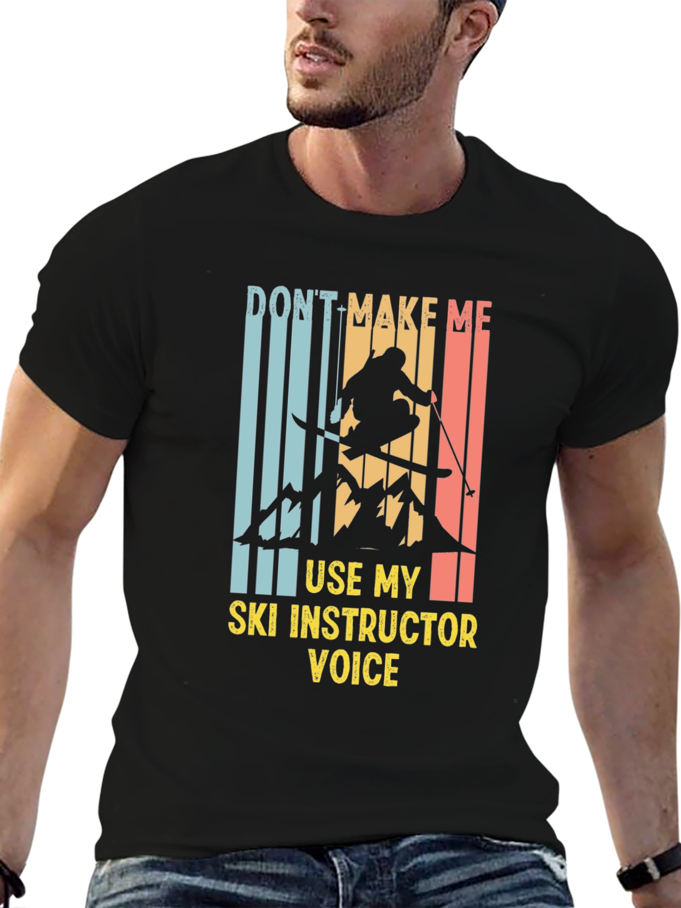 Black Ski Instructor Voice T-Shirt view 6