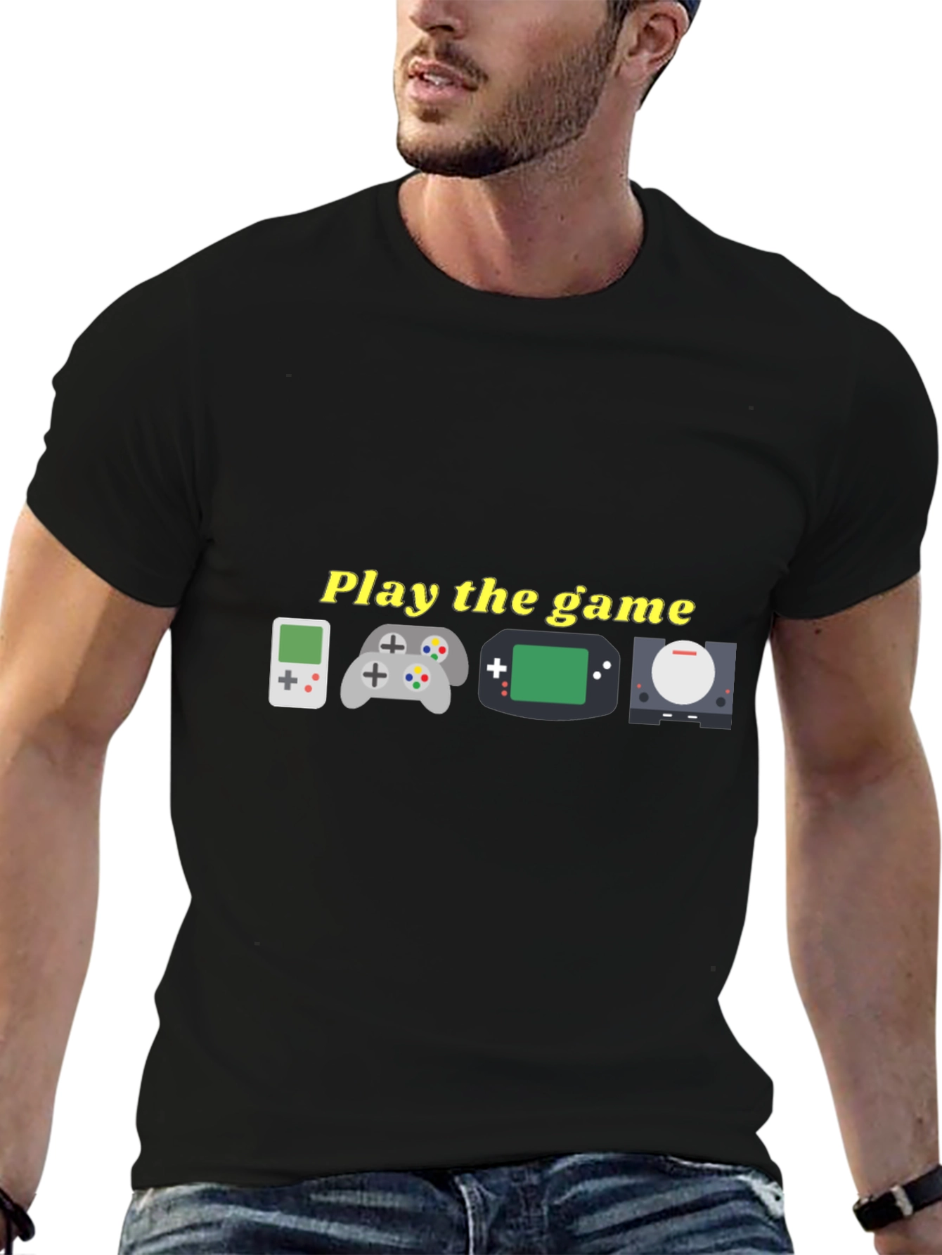 Black Retro Gaming T-Shirt - "Play the Game" Tee view 6