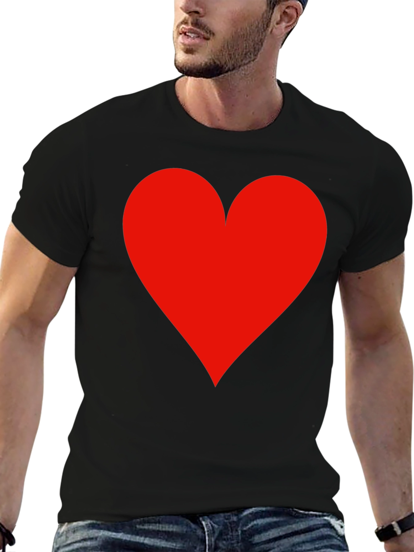 Black Heart Graphic Tee - Black Crew Neck view 6
