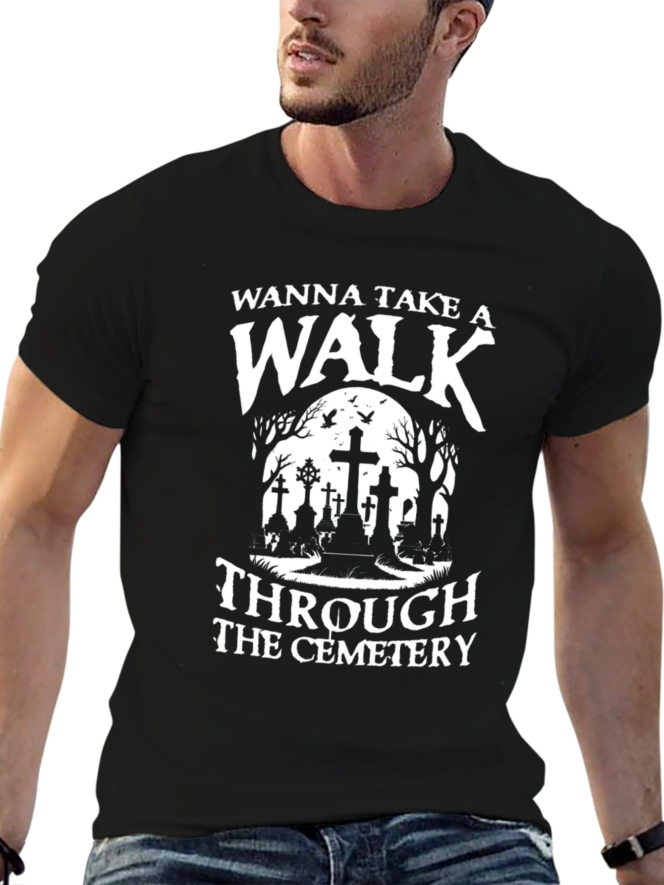 Black Wanna Take A Walk T-Shirt view 6