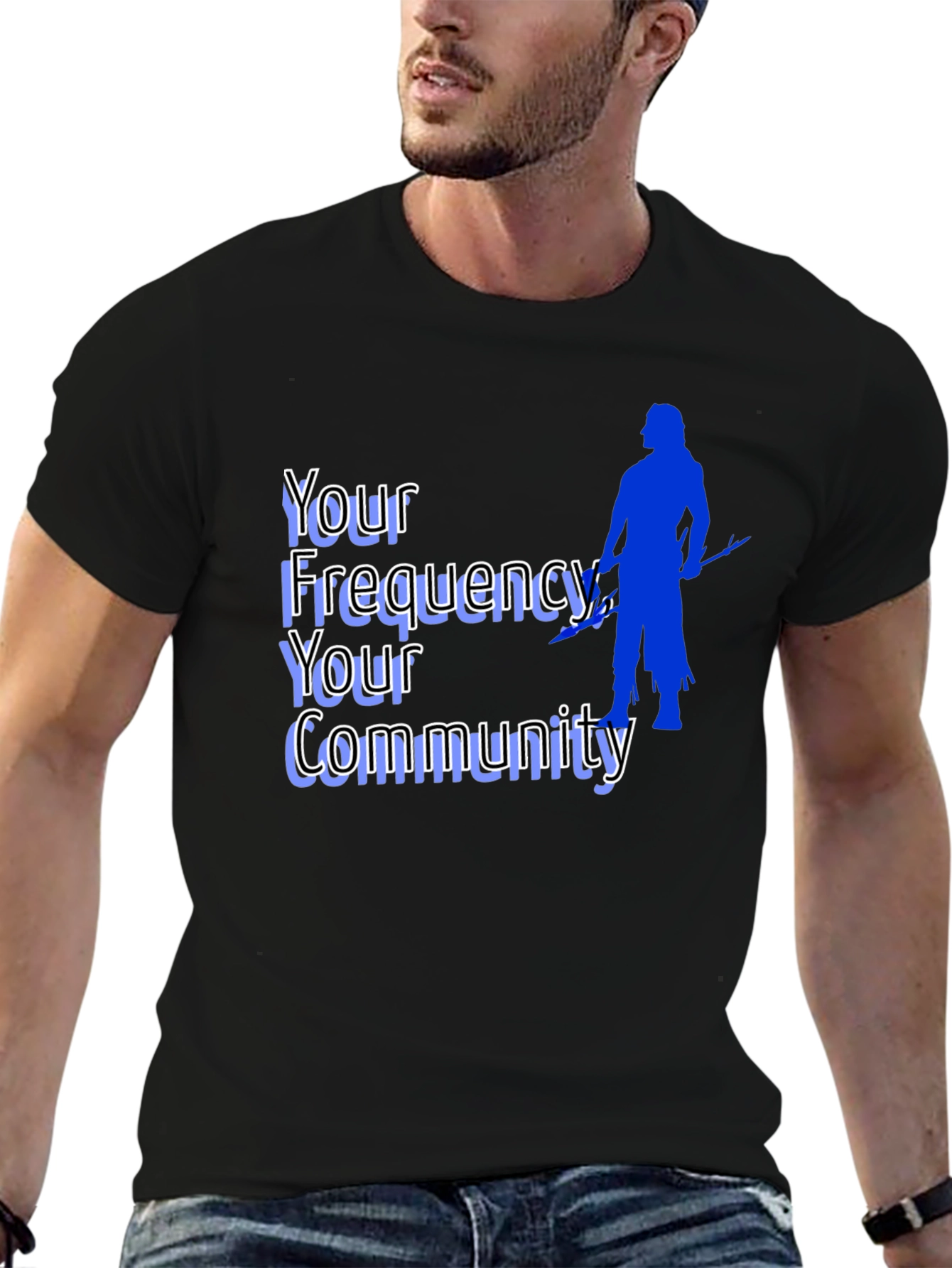 Black Frequency Community Graphic Tee - Black view 6