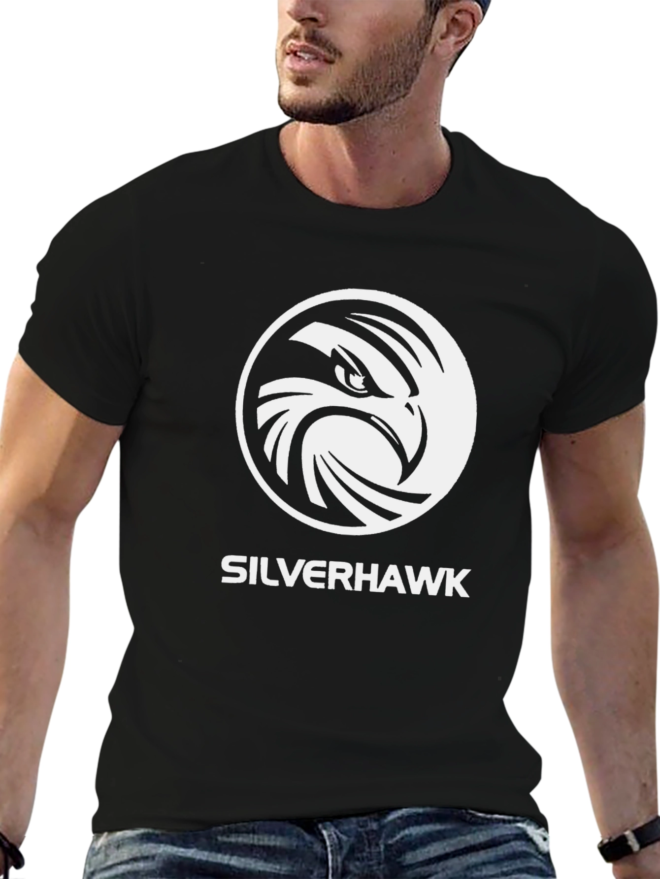 Black Silverhawk Graphic Tee - Men's Black T-Shirt view 6