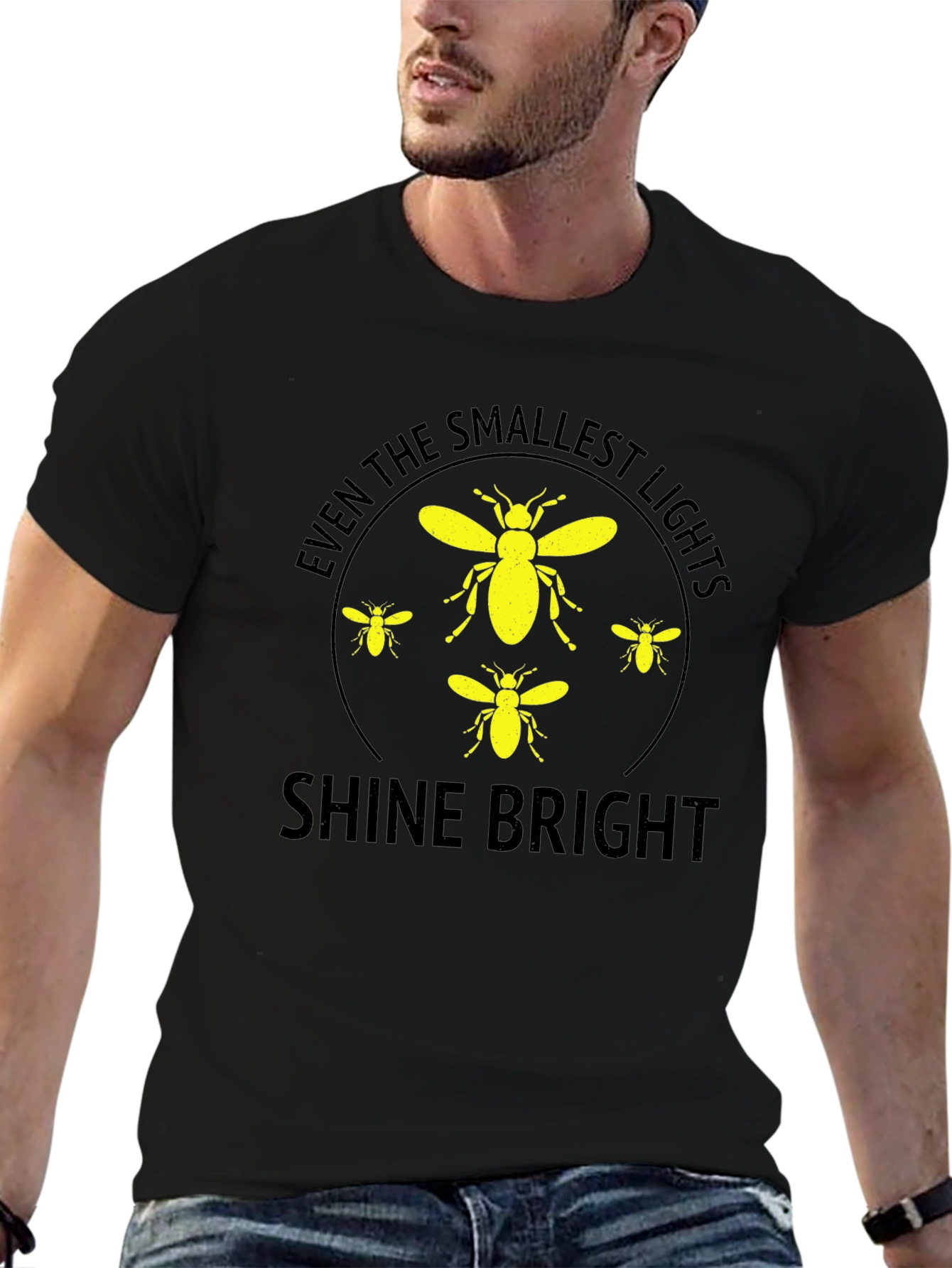 Black Shine Bright Firefly Graphic T-Shirt view 6