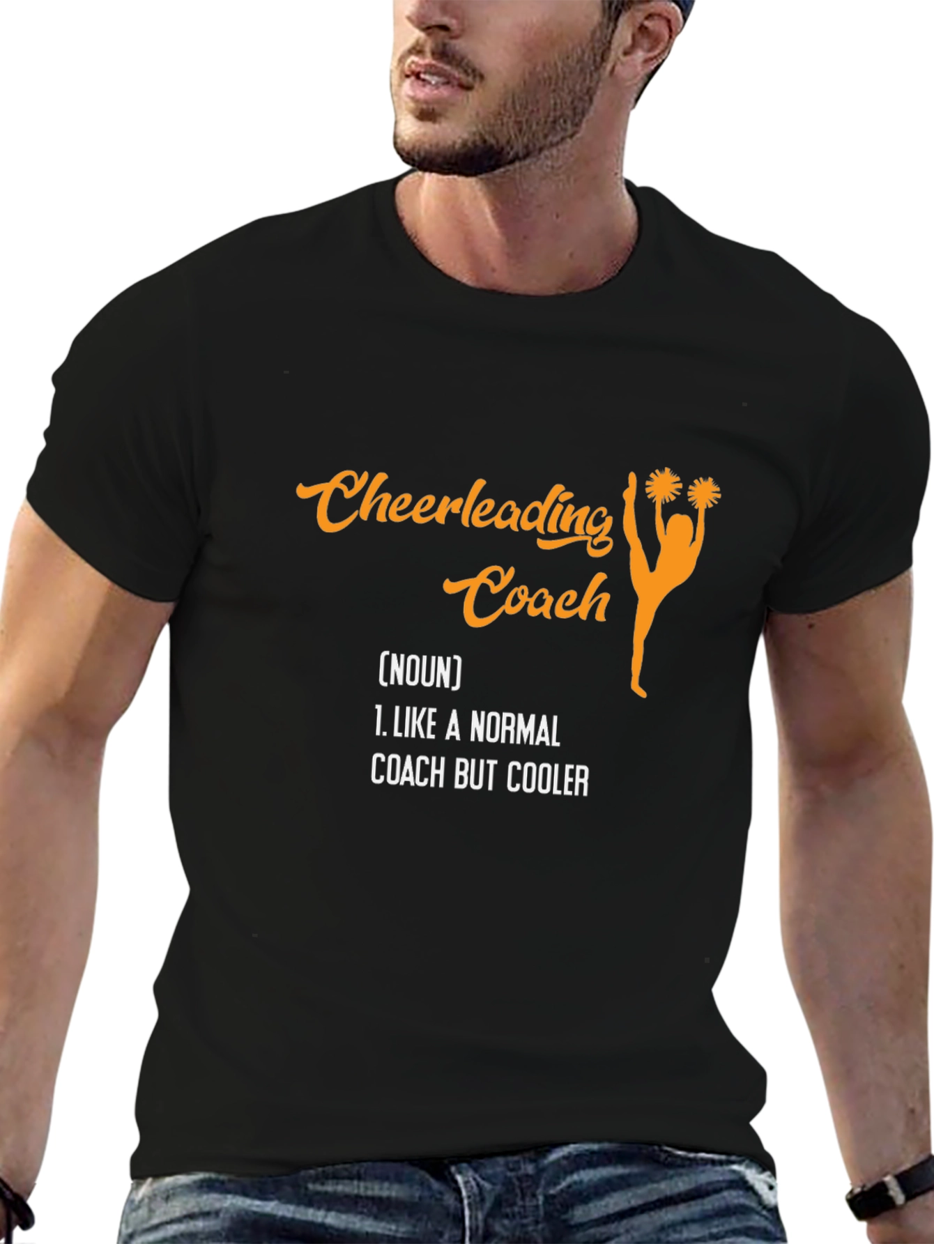 Black Cheerleading Coach T-Shirt - Novelty Gift for Cheer Coaches view 6