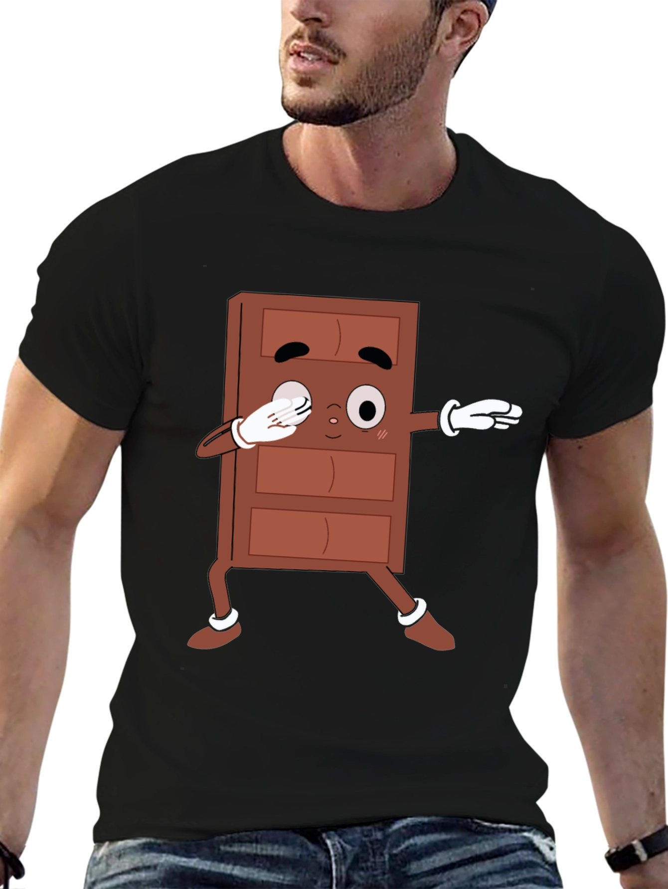 Black Chocolate Dab T-Shirt - Funny Cartoon Tee view 6