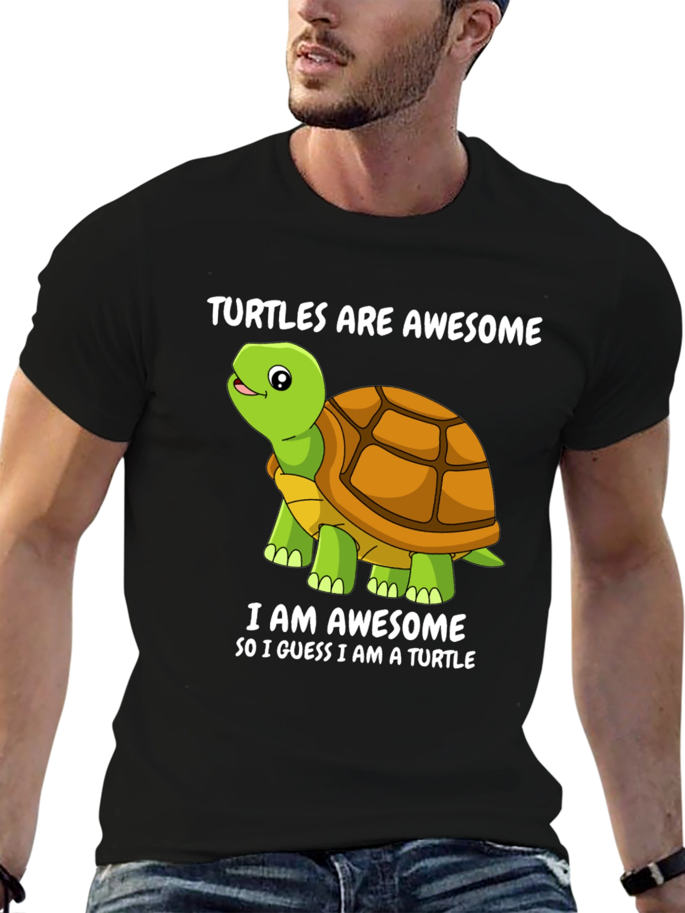 Black Awesome Turtles T-Shirt - Funny Cartoon Turtle Tee view 6